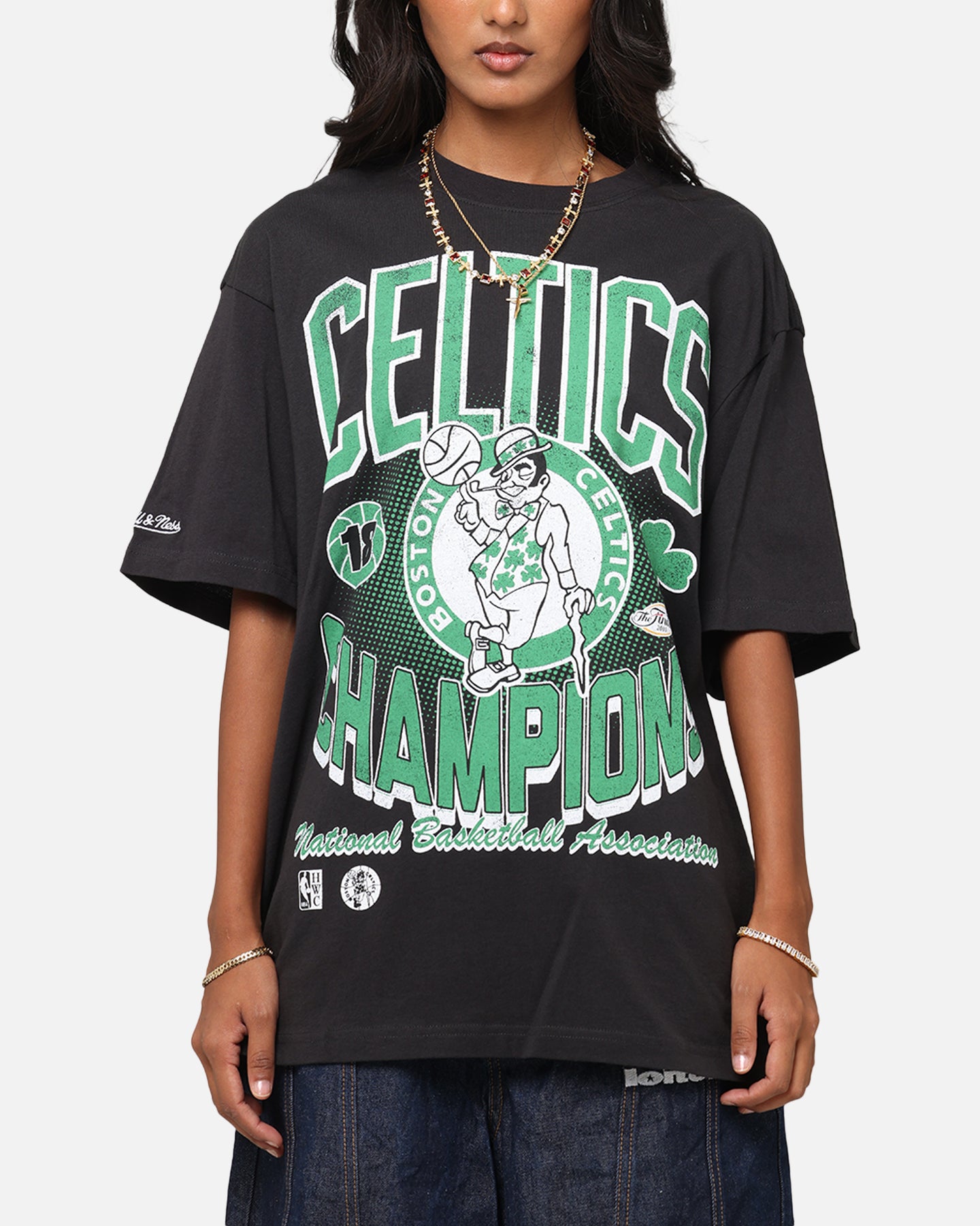 Mitchell & Ness Boston Celtics Champions 'Luck of the Irish' T-Shirt Faded Black、mySite、zt4zffjzw