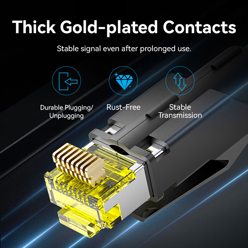 Vention Cat6A FTP 8P8C RJ45 Modular Plug DE Standard Black、mySite、fannypackpong