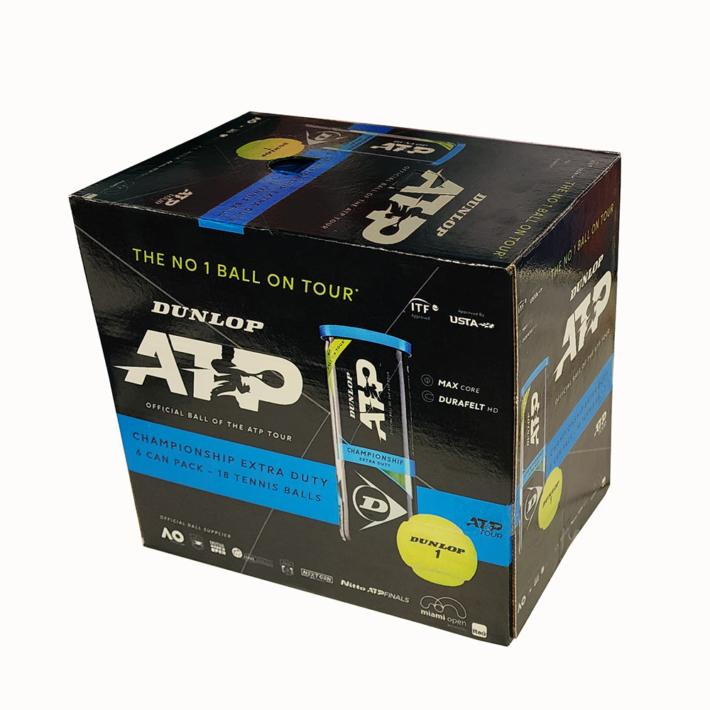 Dunlop ATP Championship Extra Duty Tennis Balls - 6 Can Box