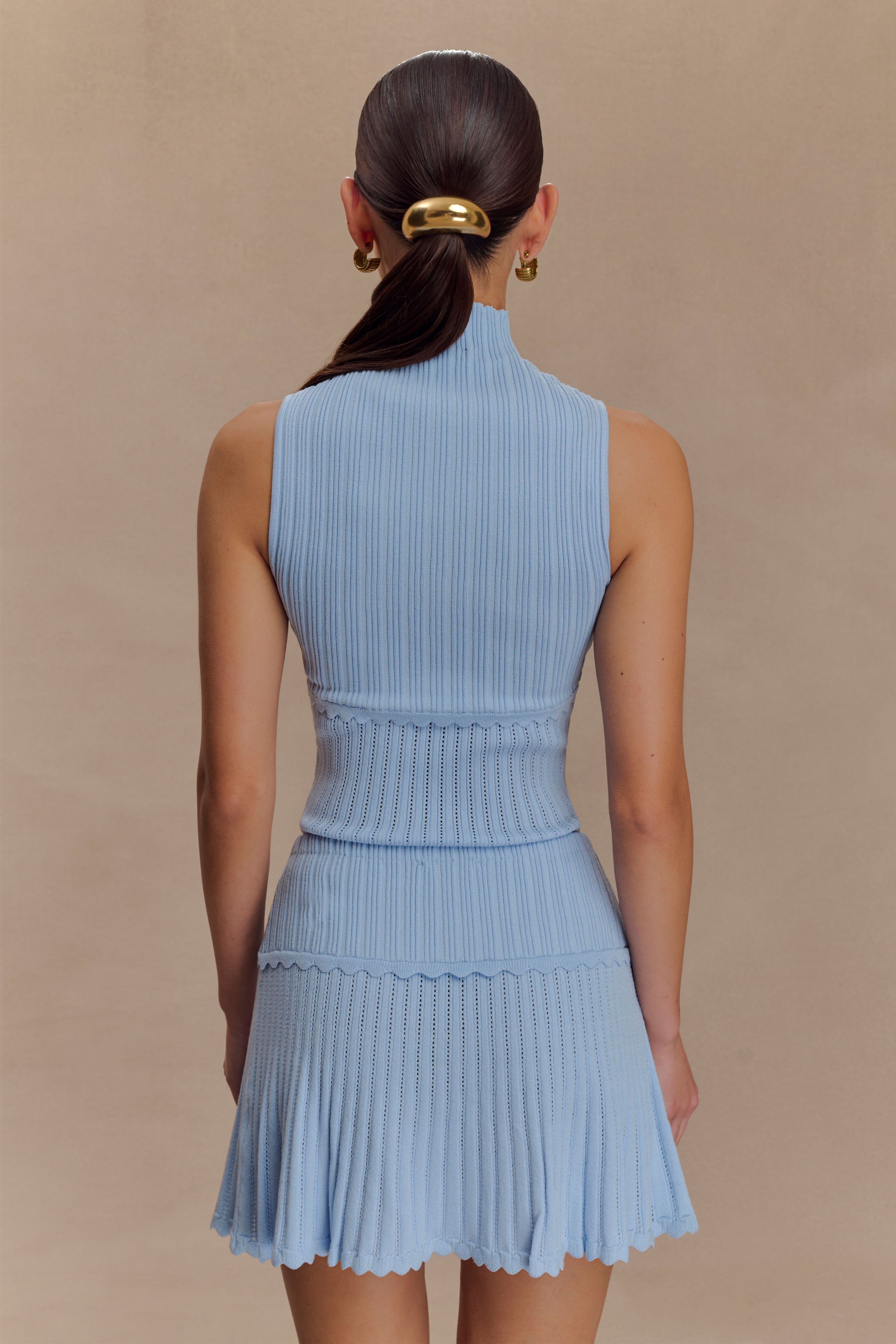 Indy Pointelle Knit Top - Cornflower Blue、mySite、solidvoid