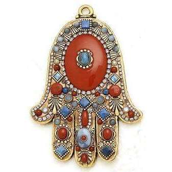Michal Golan Denis Lapis and Red Jasper Hamsa Wall Plaque、mySite、topwebapps
