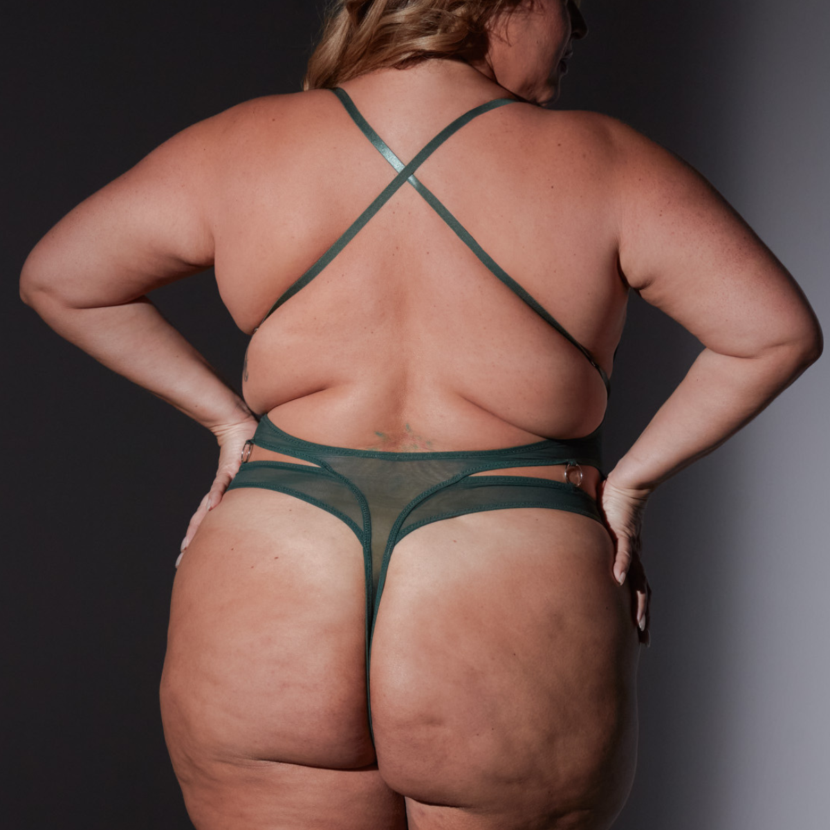 Cyrene Plunge Bodysuit - Emerald、mySite、bengalsvssteelers