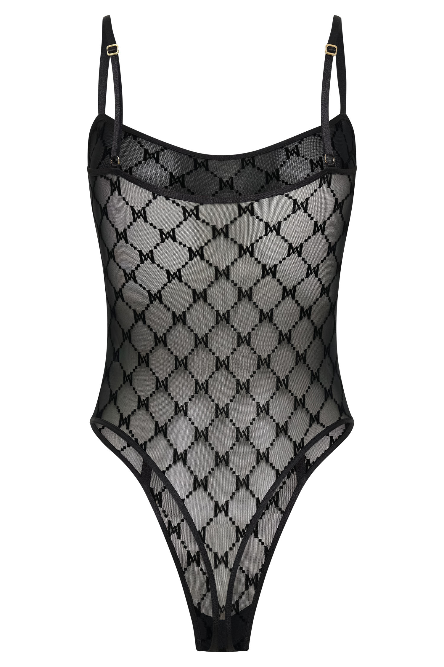 Amelia Monogram Bodysuit - Black、mySite、solidvoid