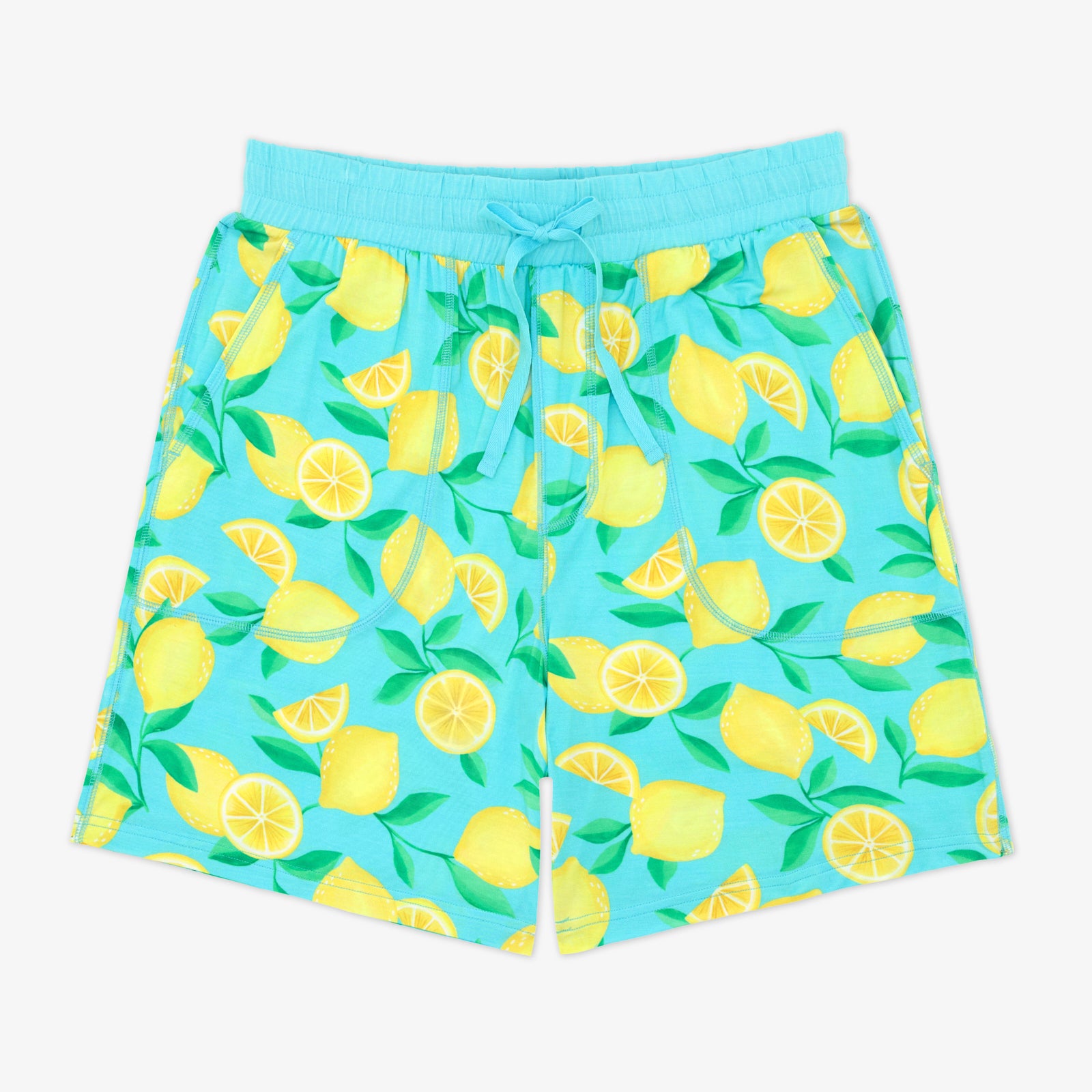 Blue Sunny Citrus Men's Pajama Shorts、mySite、g9winljtr