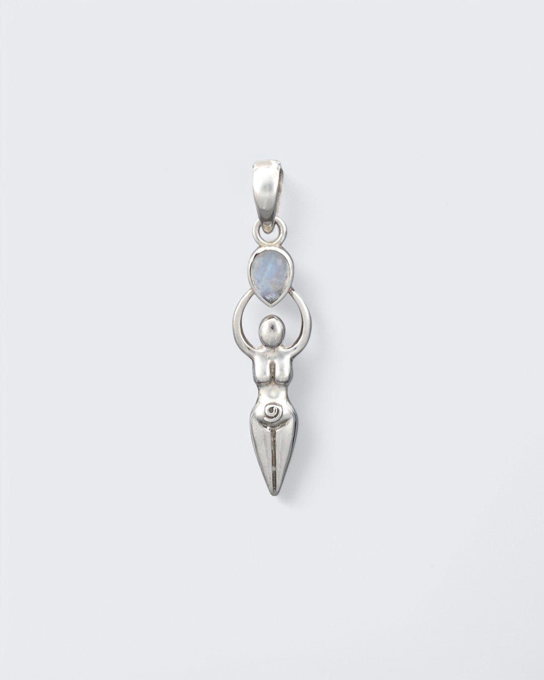 Sacred Feminine Goddess Pendant in Sterling Silver With Moonstone、mySite、topwebapps