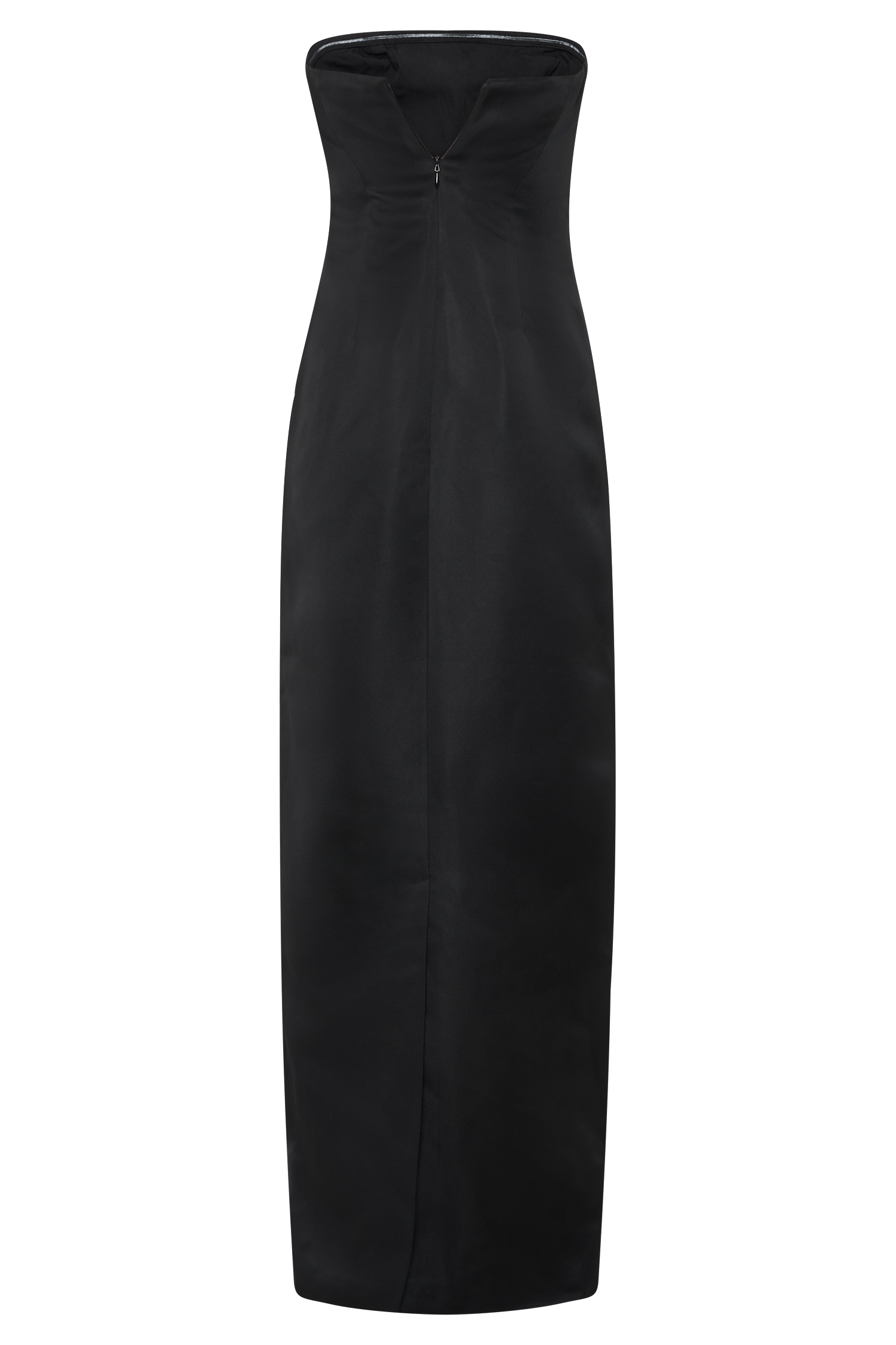 Cyrill Strapless Satin Structured Maxi Dress - Black、mySite、solidvoid