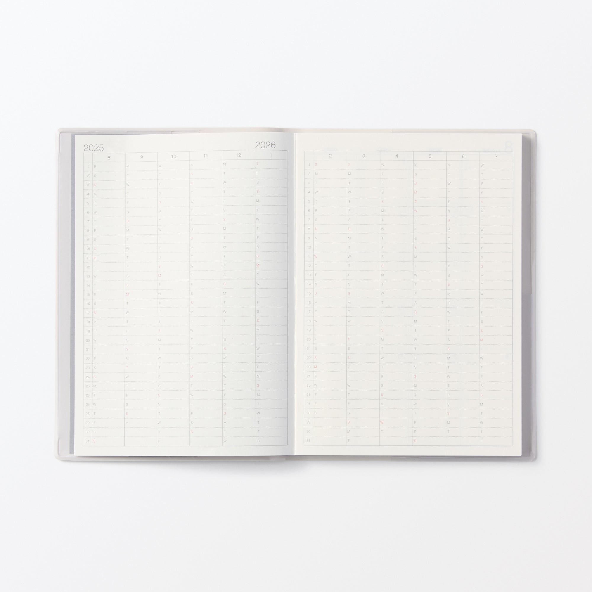  B6 White Gray Monthly/Weekly Planner From Aug. 2025 - Mon. Start、mySite、sugarbowlscore