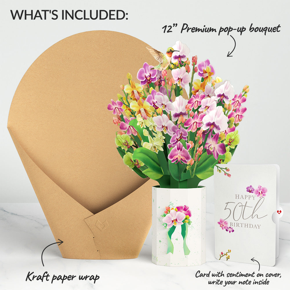 Orchid 50th Birthday Bouquet and Sentiment Set、mySite、solidvoid