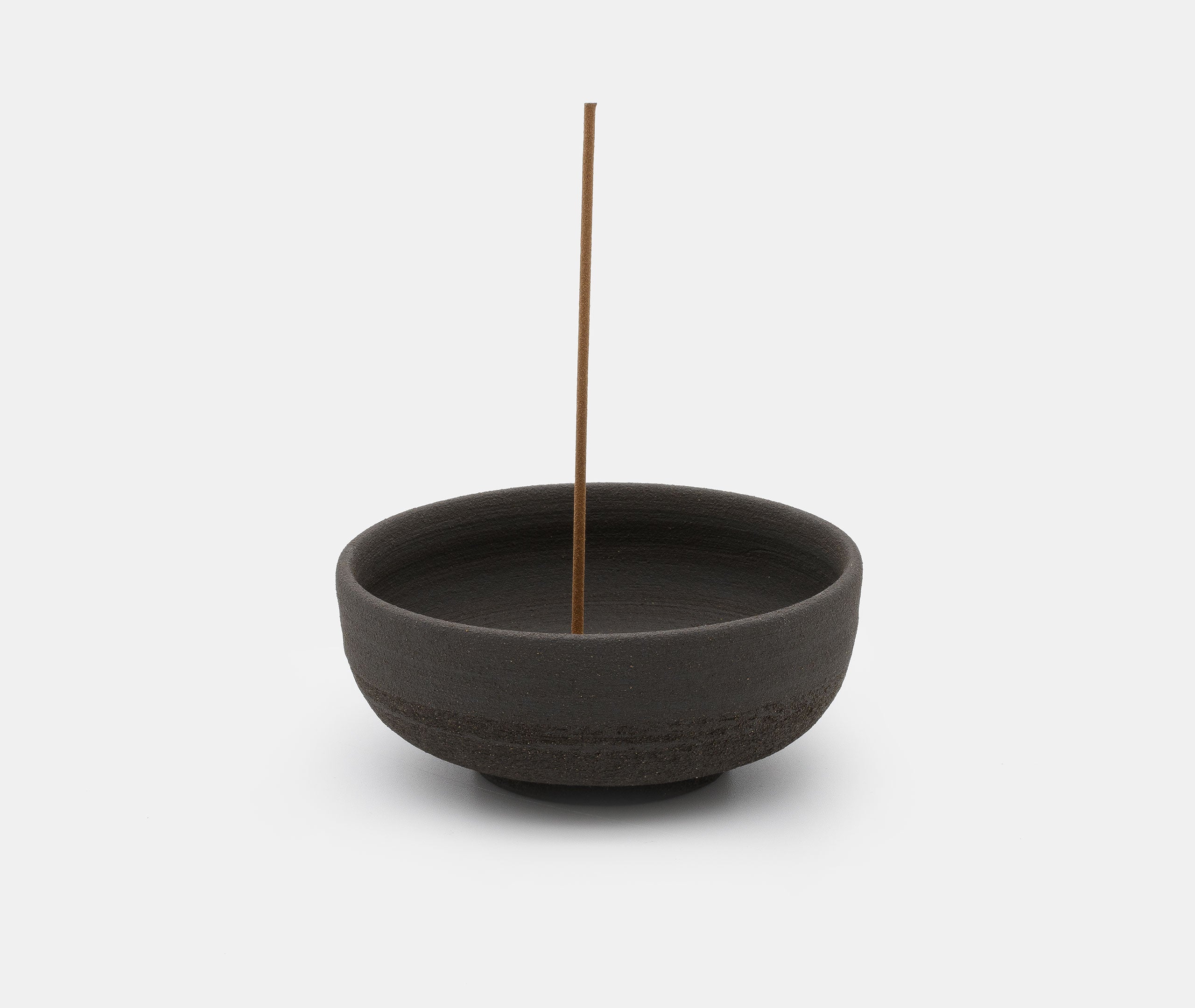 Raw Black Stoneware Incense Bowl with Gold Dome、mySite、topwebapps