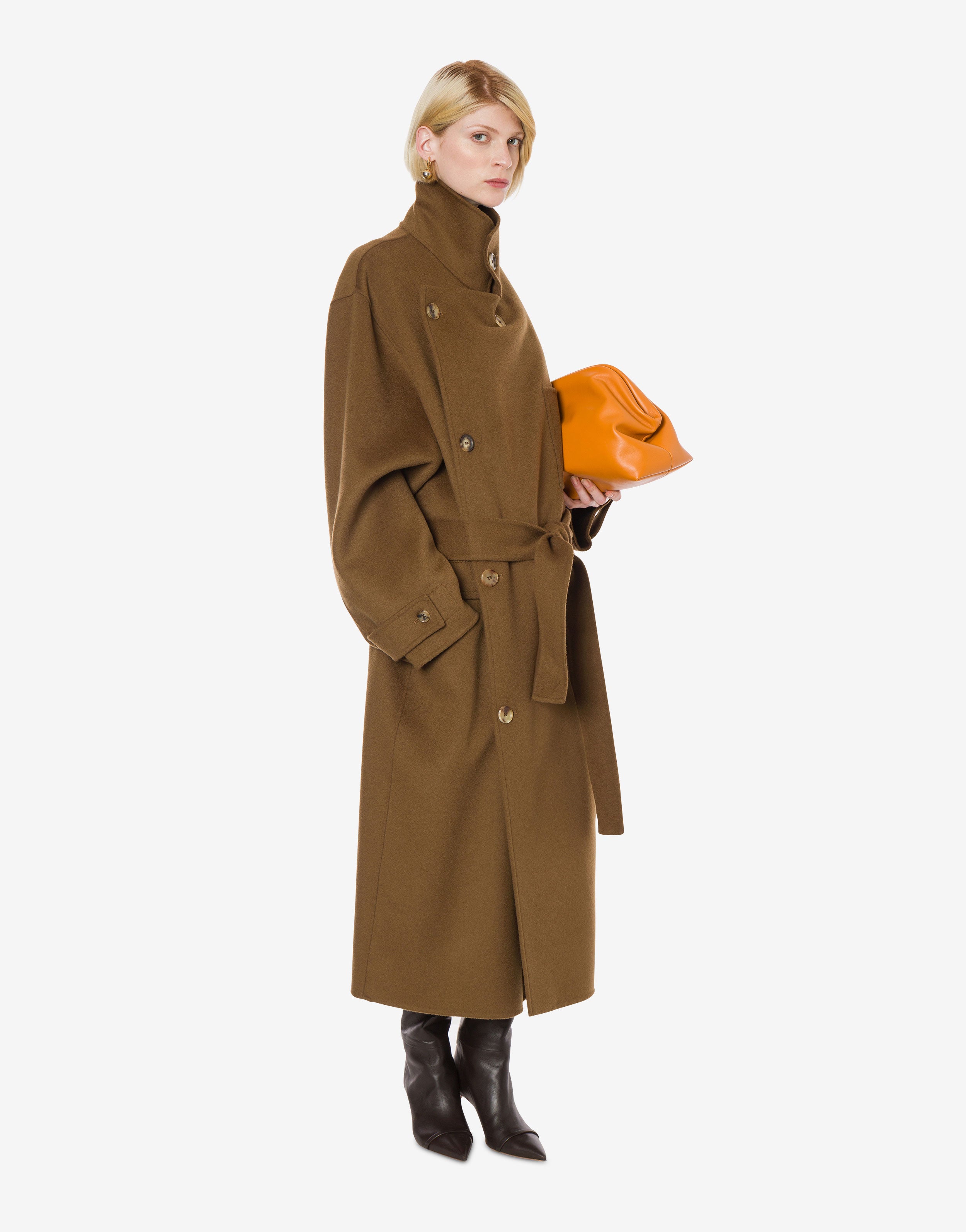 Maxi cappotto in panno di lana double、mySite、aoinhome