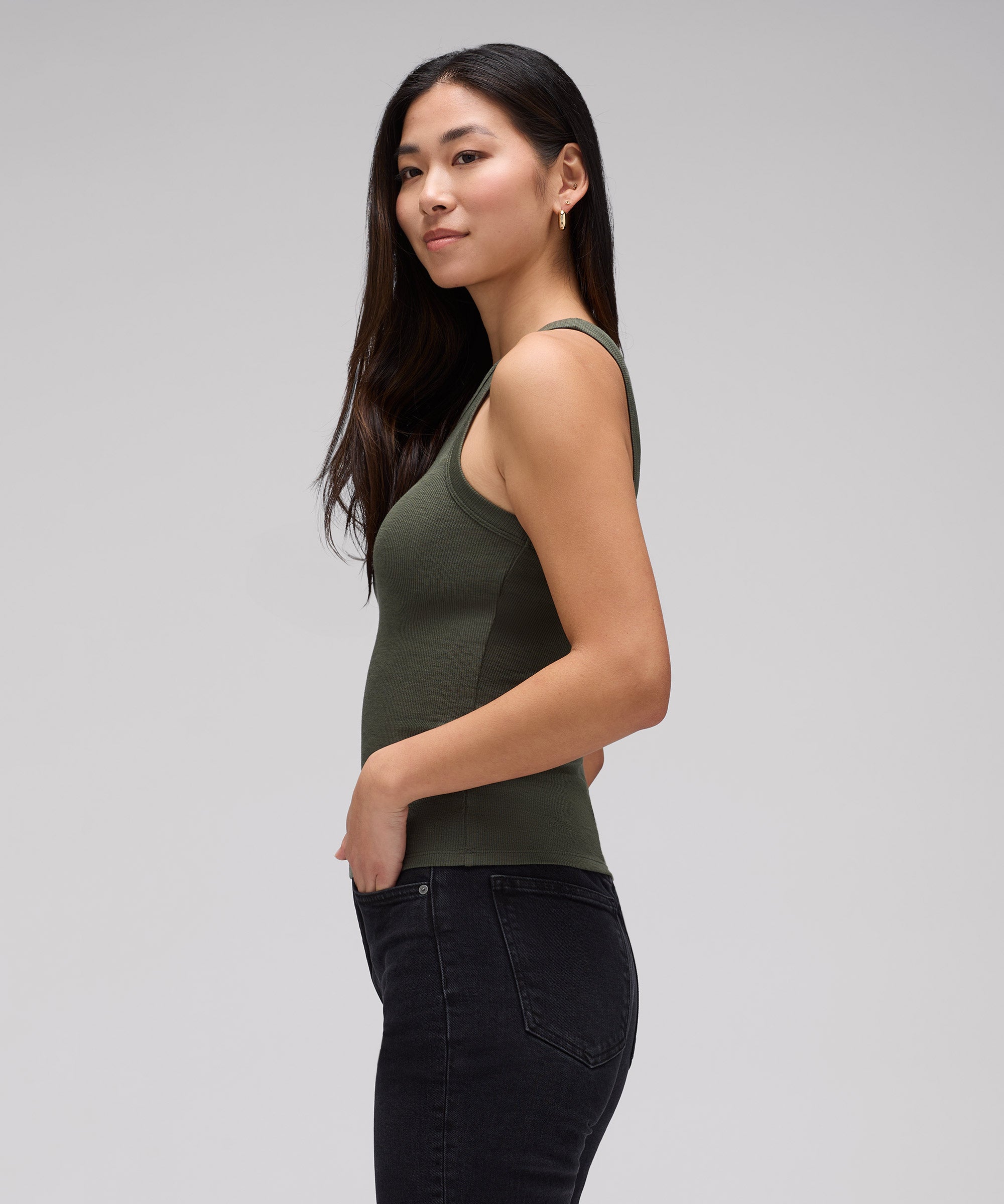 Women's Merino Ribbed Racer Tank、mySite、noshort