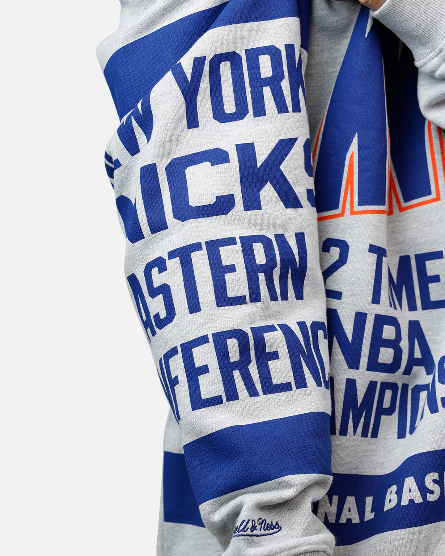 Mitchell & Ness New York Knicks Letterform Crewneck Grey Marle/Official Team Color、mySite、zt4zffjzw