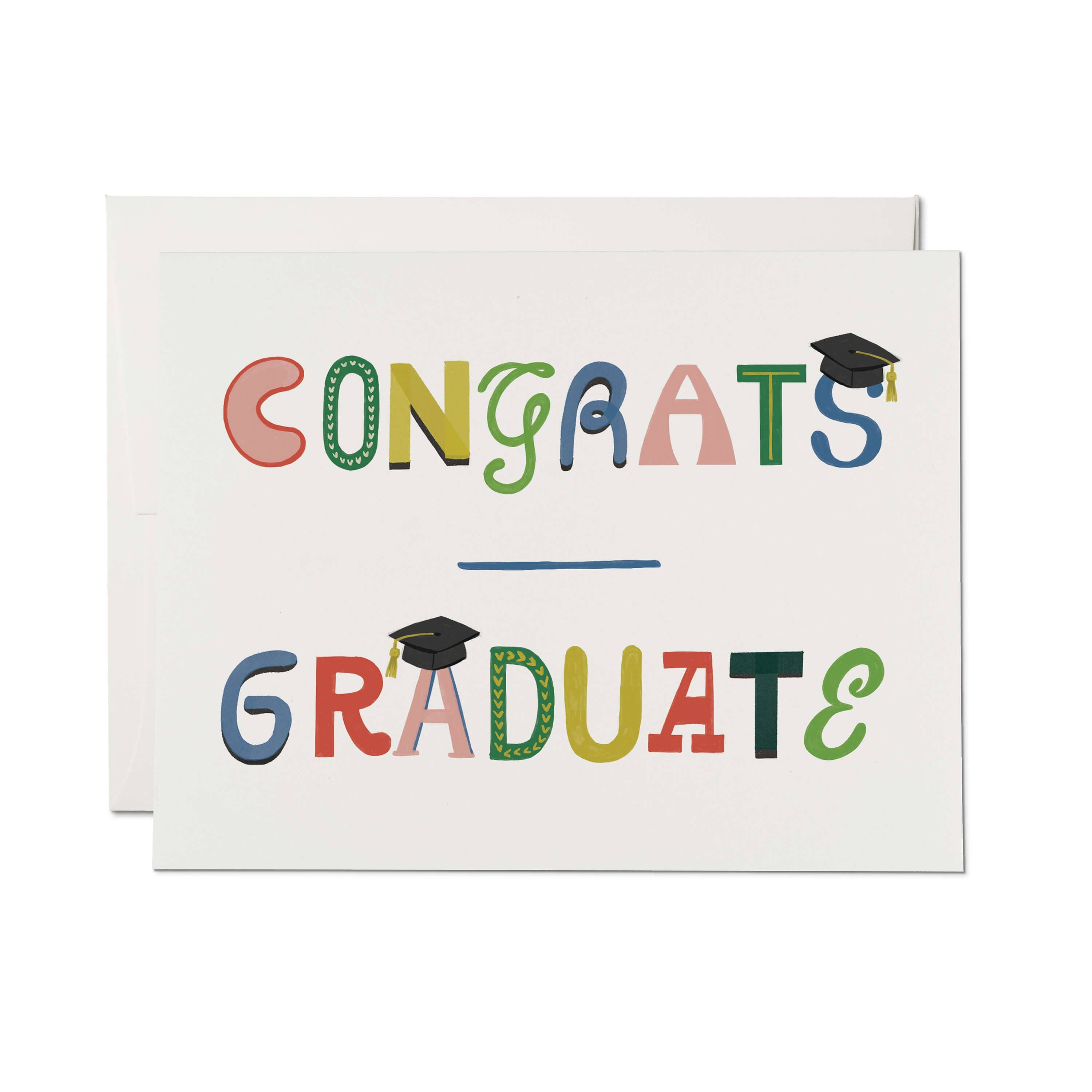 Red Cap Cards - Graduate Typography greeting card: Single、mySite、garagedoors4me