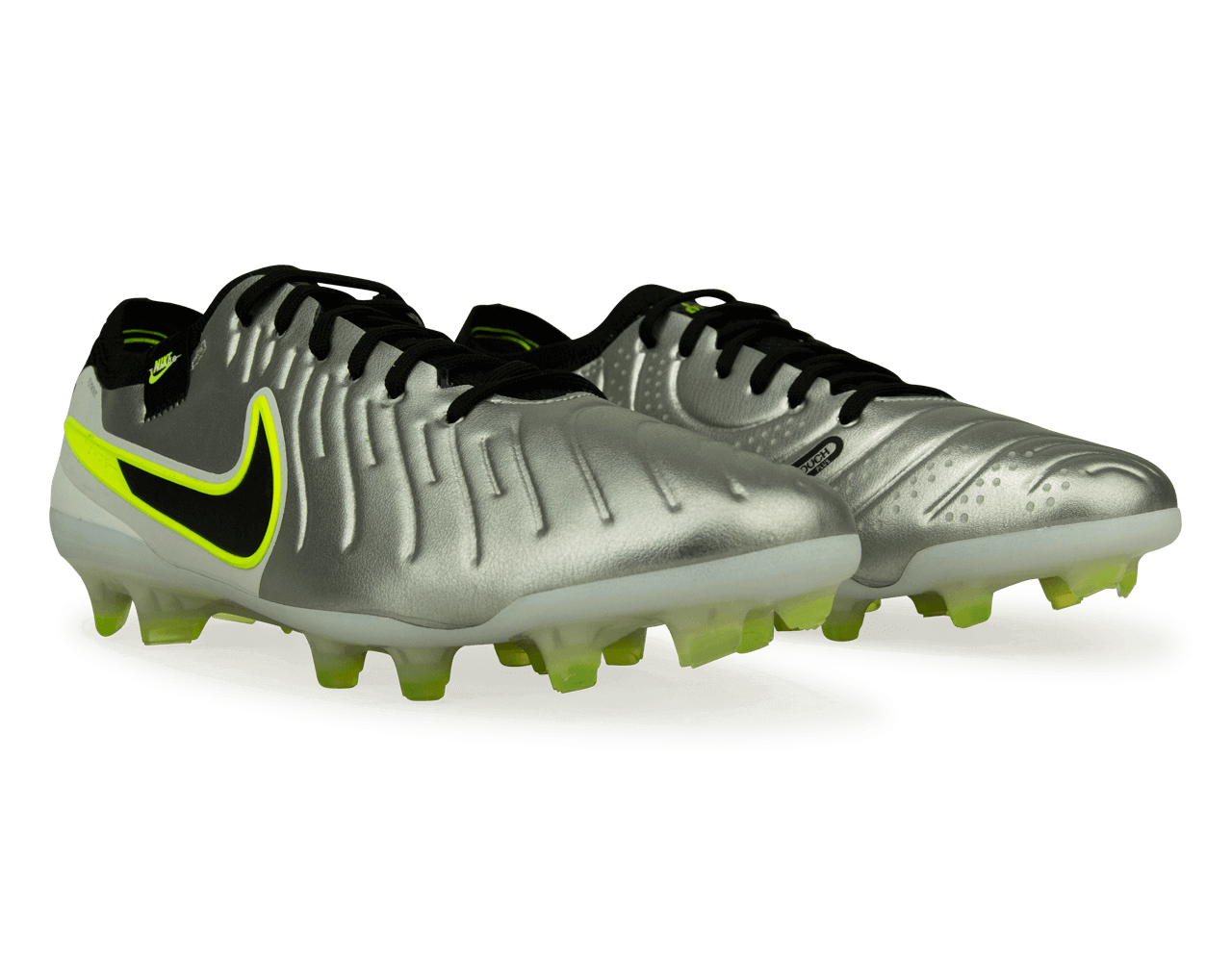 Nike Men's Tiempo Legend 10 Elite FG Silver/Black/Volt、mySite、noshort