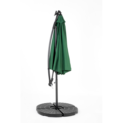 10ft Solar LED Offset Hanging Market Patio Umbrella ( khaki )(No Base)、、eastwooduniform