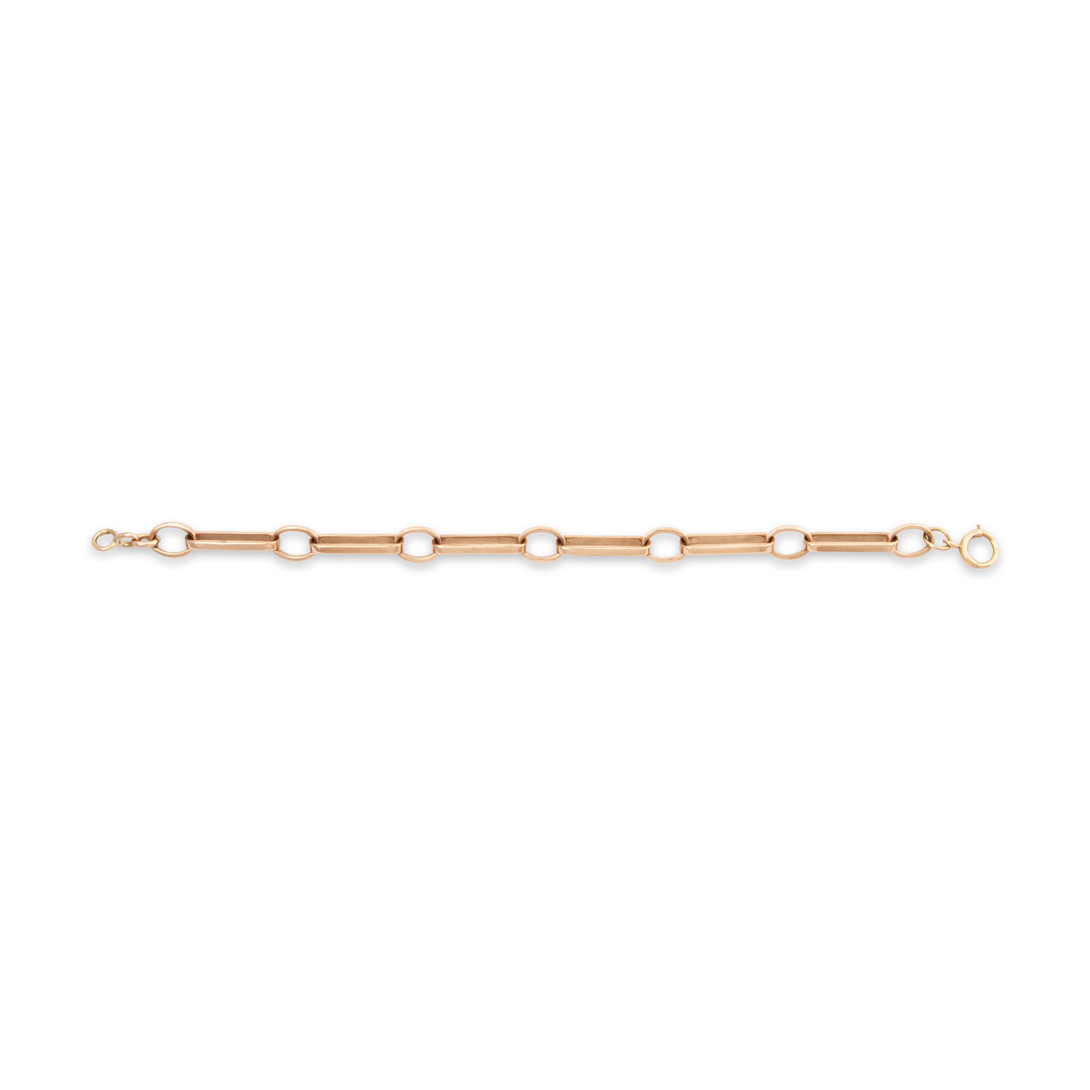 Antique 10k Rose Gold Wonderful Paperclip Link Bracelet 6.5、mySite、hinf8tx79