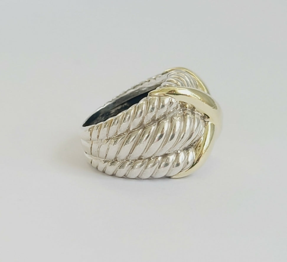 David聽Yurman聽Triple聽Cable聽Gold聽X聽Wide聽Ring、mySite、hinf8tx79