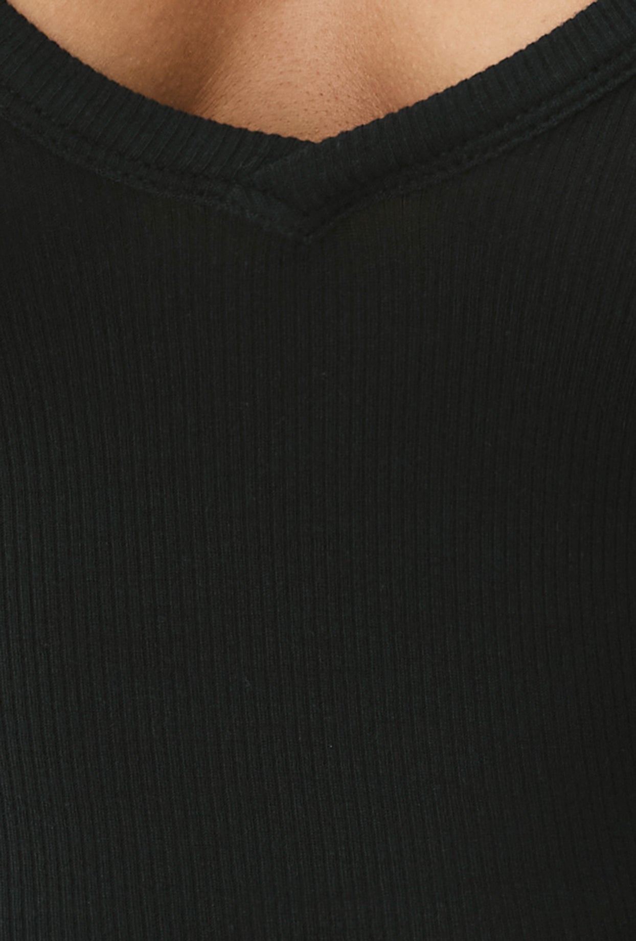 Modal Rib V Neck Tank Top in Onyx、mySite、solidvoid