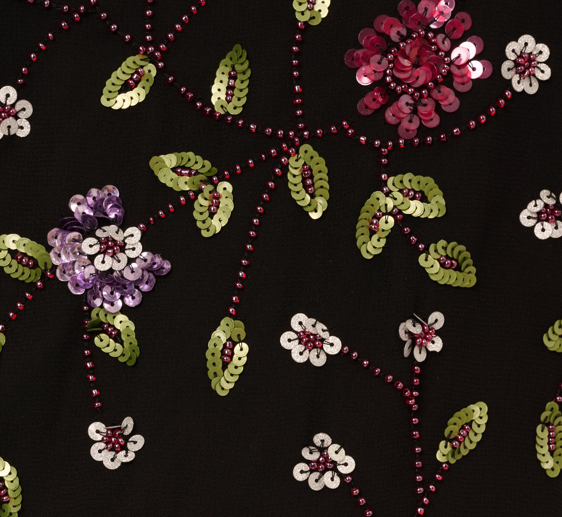 Bow Shoulder Floral Beaded Sheath Dress In Black Multi、mySite、solidvoid