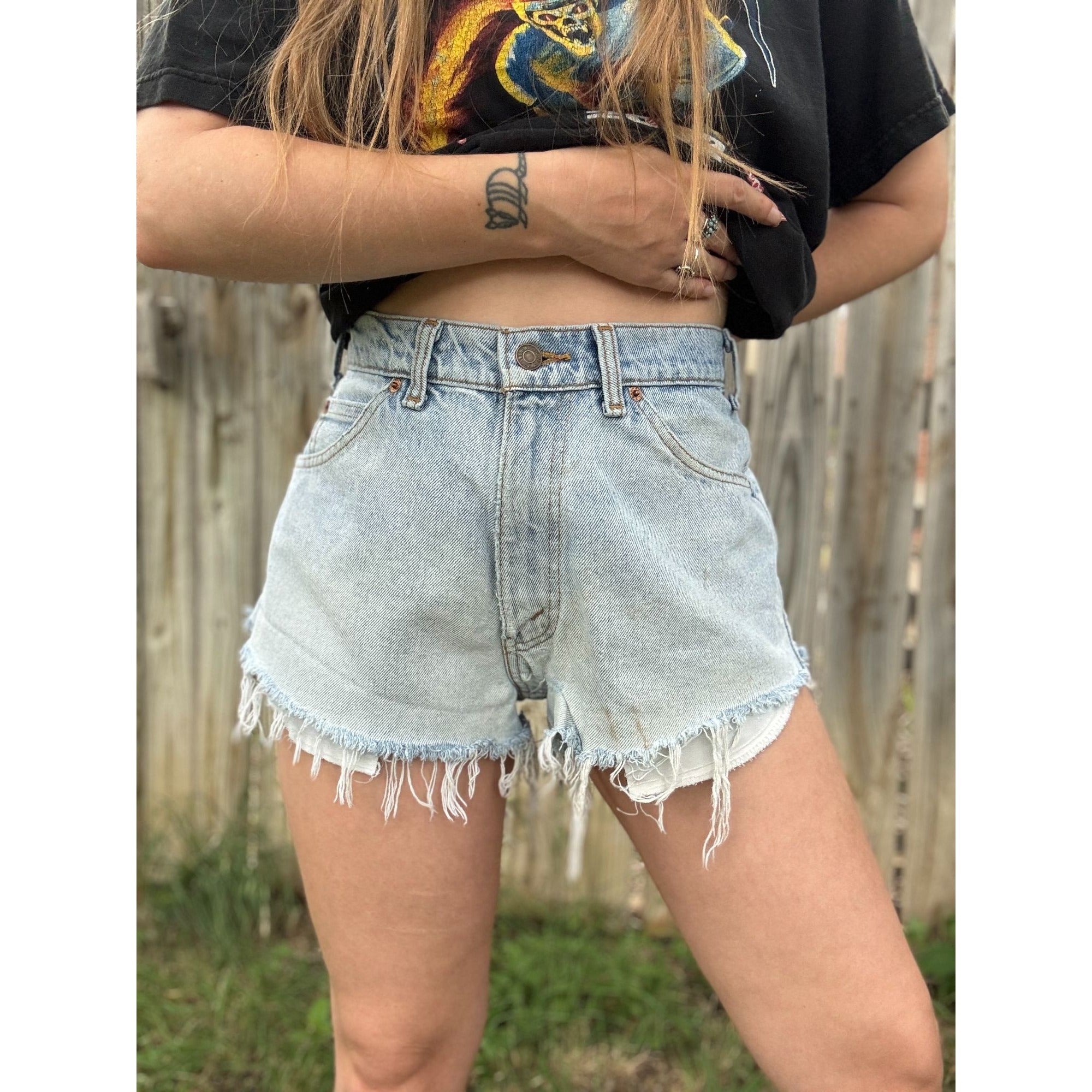 90's Levi's 665 Orange Tab Cut Off Raw Hem Denim Jean Shorts 32、mySite、garagedoors4me