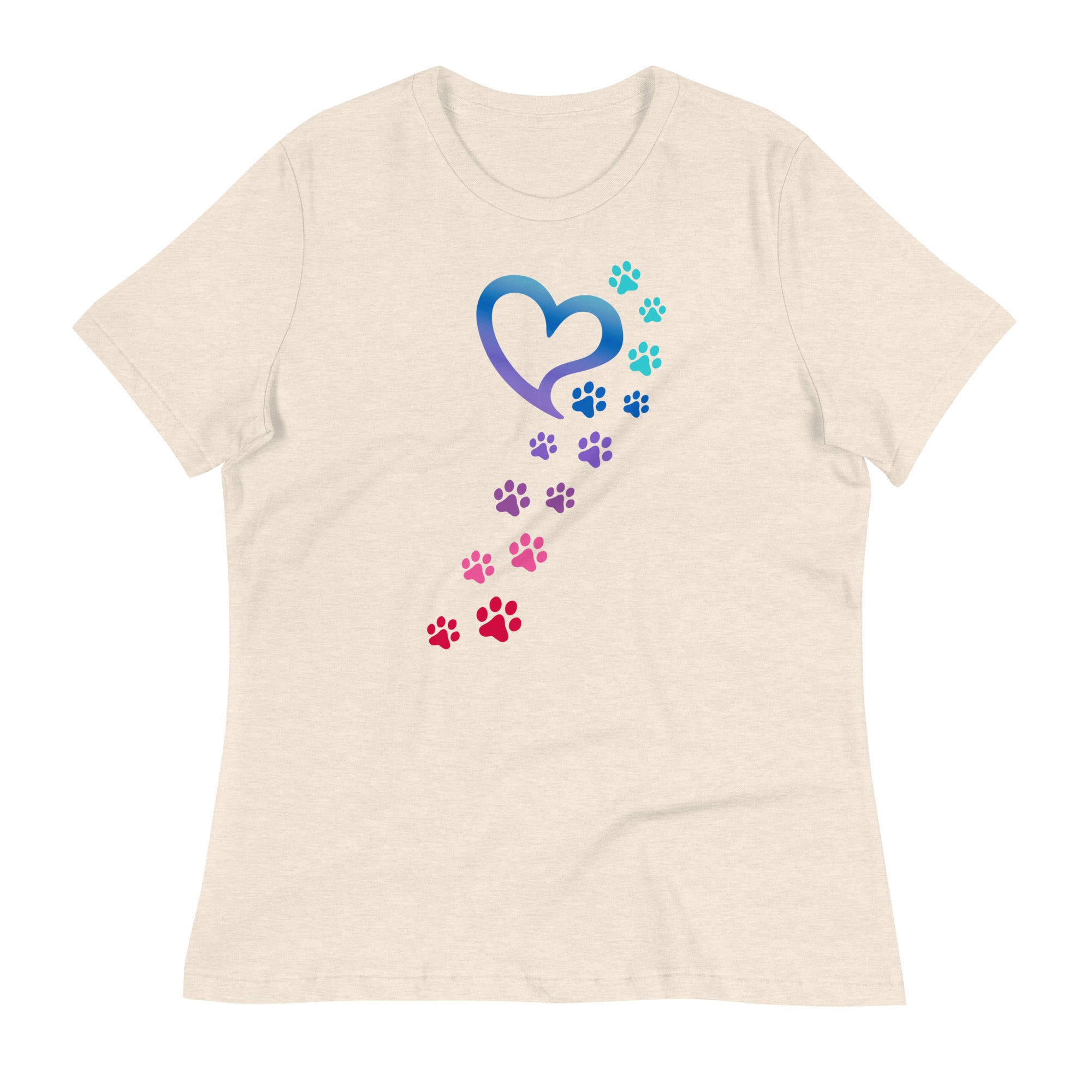 Rainbow Paws To My Heart Relaxed T-Shirt、mySite、camillekostekn