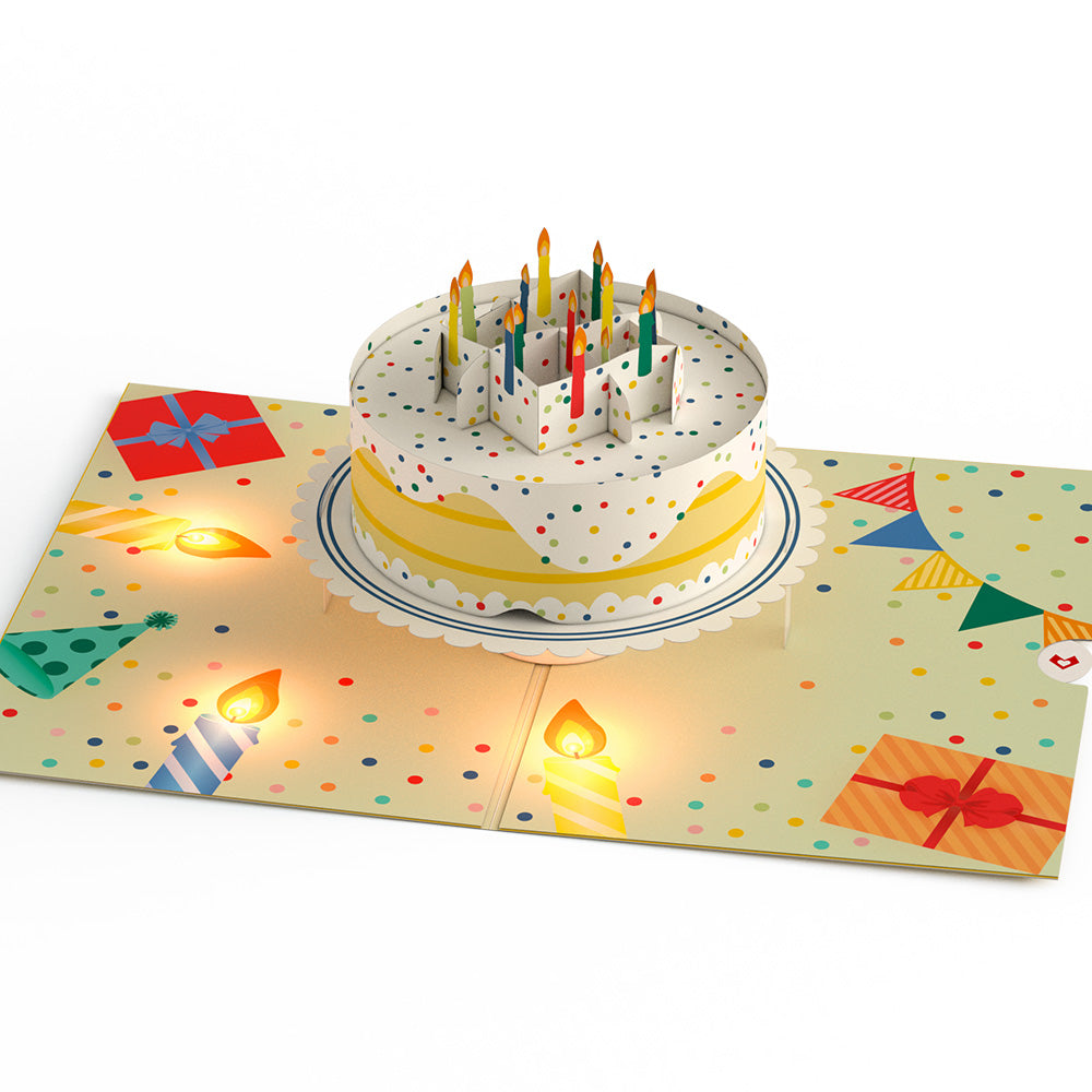 Happy Birthday Confetti Cake Music and Lights Pop-Up Card、mySite、solidvoid