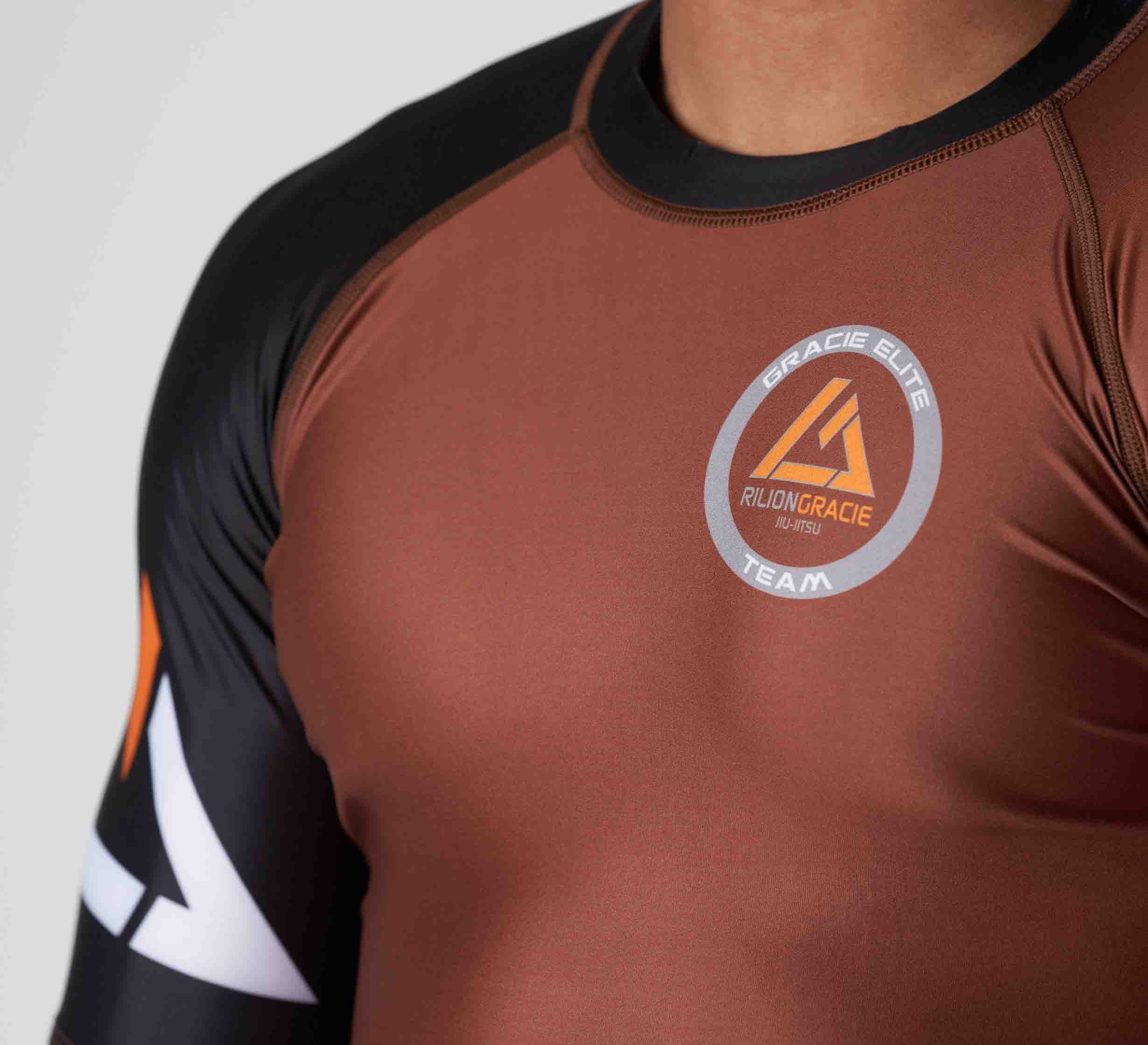 Rilion Gracie Ranked Short Sleeve Rashguard Brown、mySite、gigharbornorthrealestate