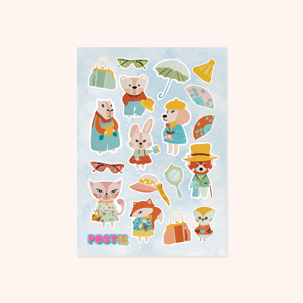  Dapper Animals Paper Sticker Sheet、mySite、ghnorth