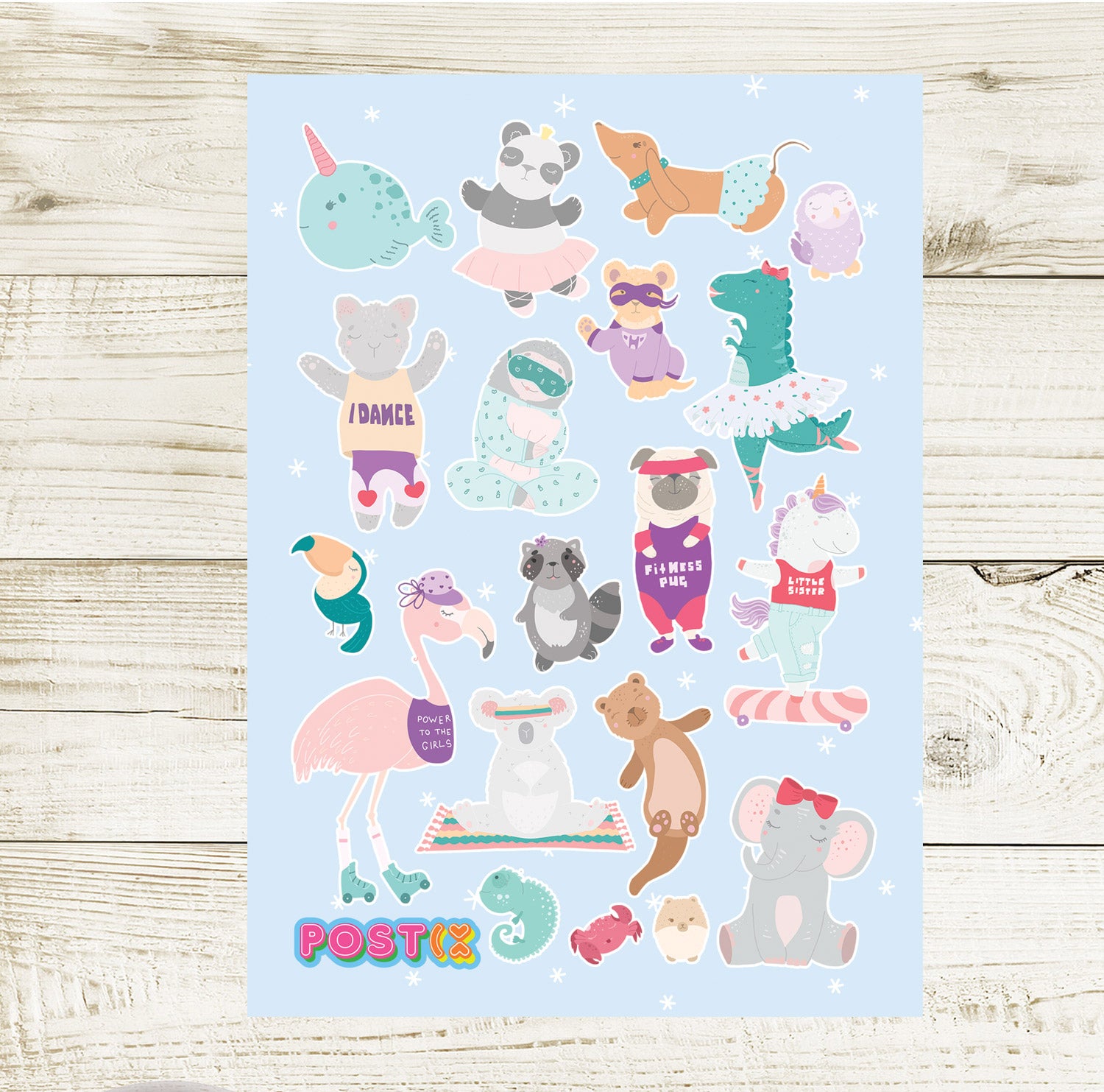  Active Animals Sticker Sheet、mySite、ghnorth
