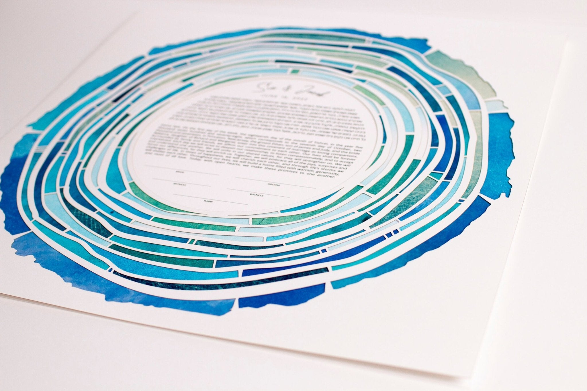  Tree Rings Paper Cut Ketubah by Adriana Saipe、mySite、elrpsem3k