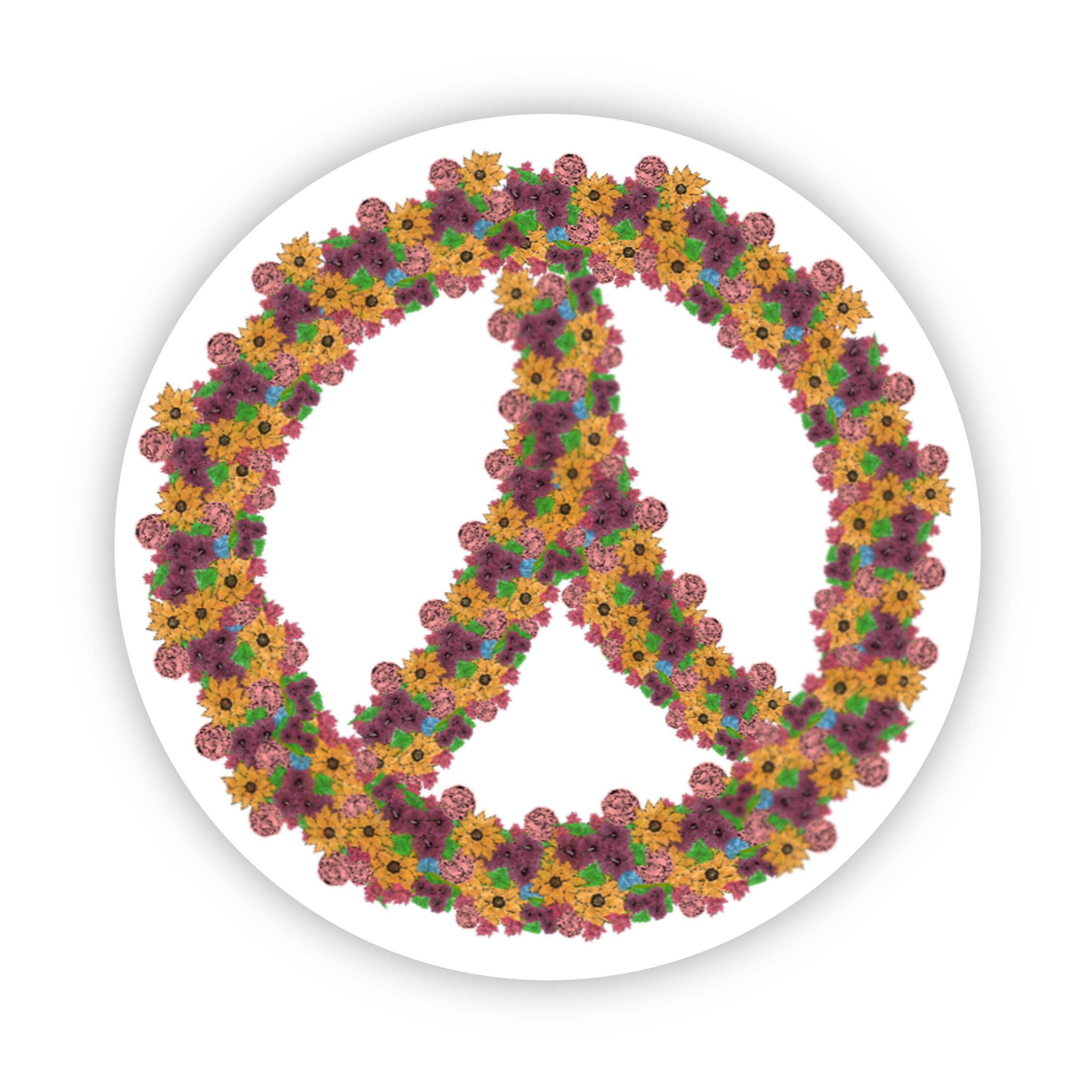  Peace Sign Floral Sticker、mySite、elrpsem3k