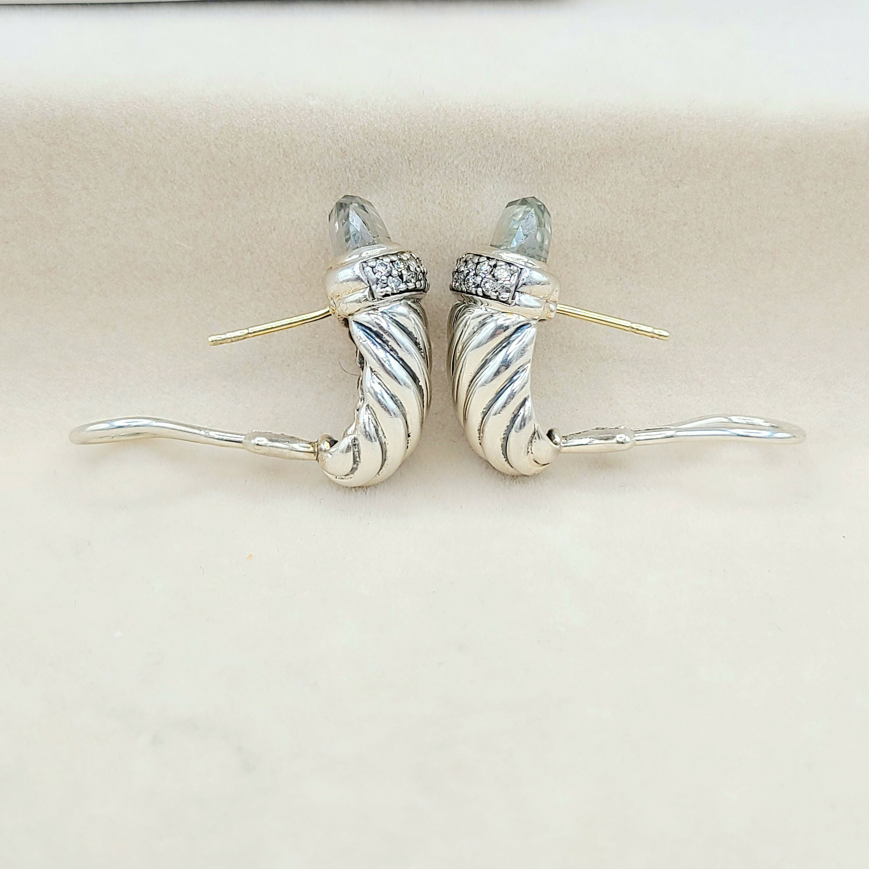 David Yurman Waverly Prasiolite Diamond Earrings、mySite、hinf8tx79