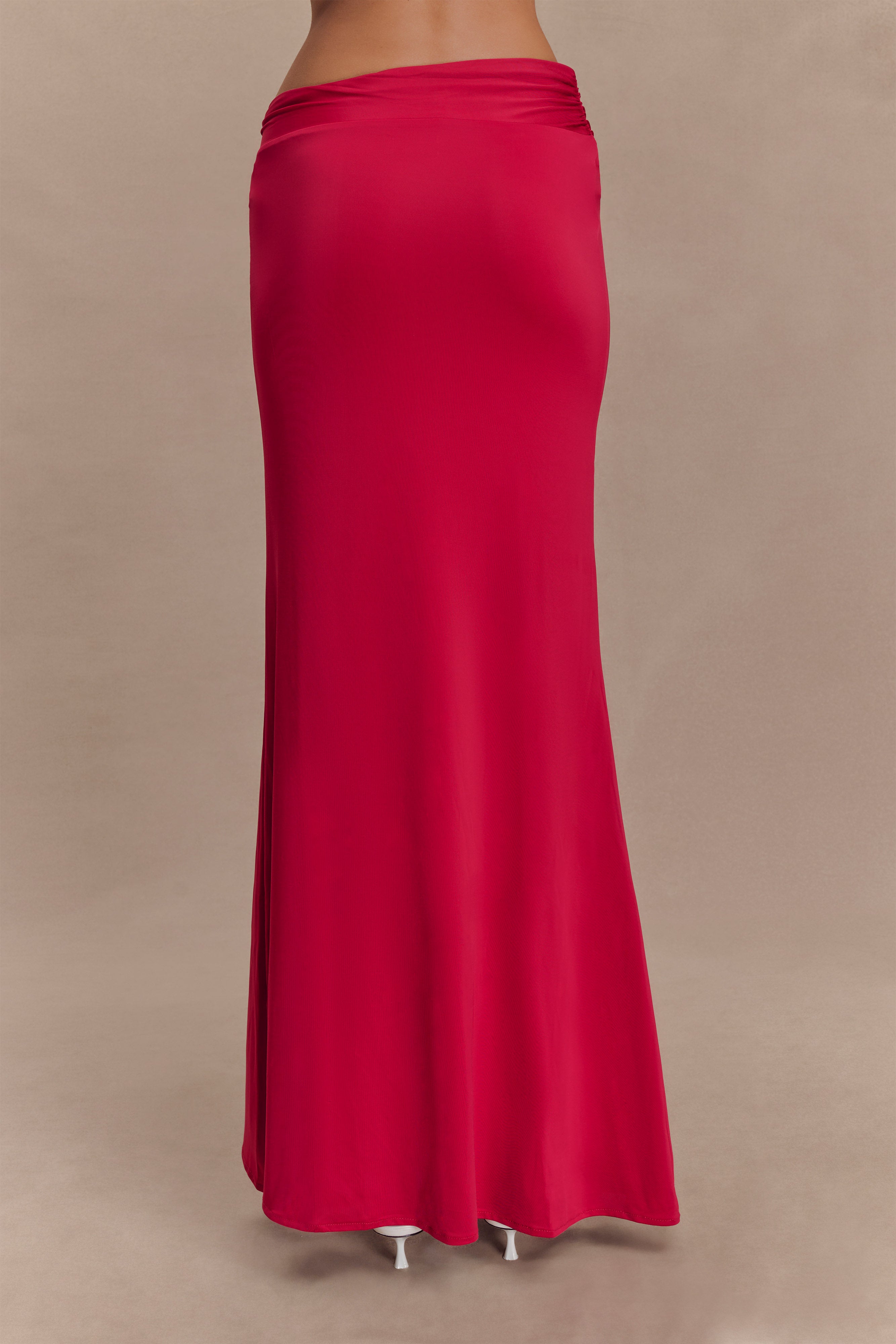 Ainsley Asymmetrical Maxi Skirt With Floral Hardware - Fuchsia Pink、mySite、solidvoid