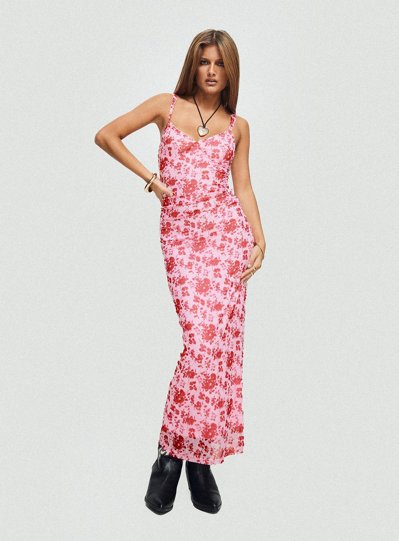Cotter Maxi Dress Pink / Floral、mySite、solidvoid