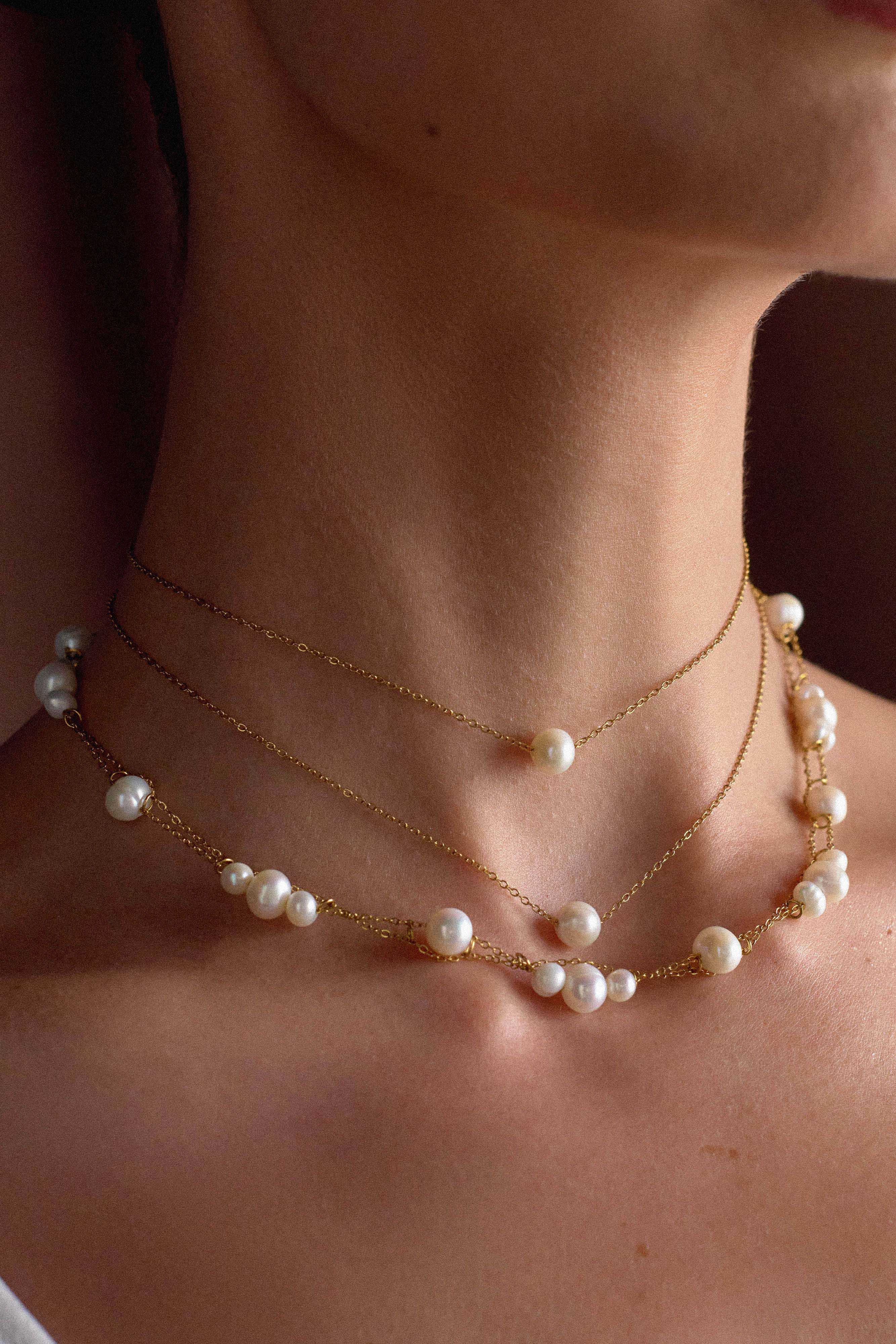 Aryanne Layered Pearl Choker - Pearl、mySite、solidvoid