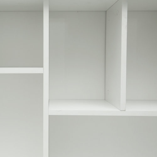 Home Office Computer Desk with Hutch, Antiqued White finish、、casual