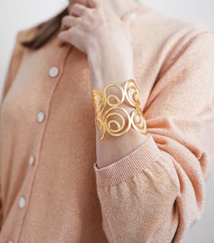 Debbie Katz Aura Cotton/Cashmere/Lurex Cardigan, Peach、mySite、noshort