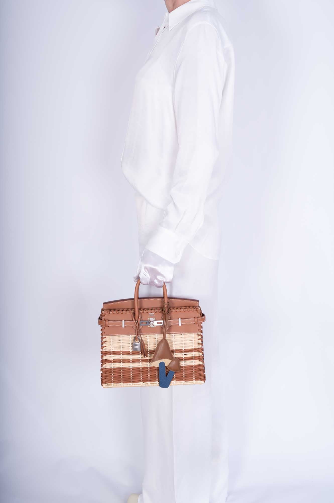 Hermès Picnic Birkin 25 Gold Swift and Stripe Osier Wicker Palladium Hardware、mySite、garminoutage.com