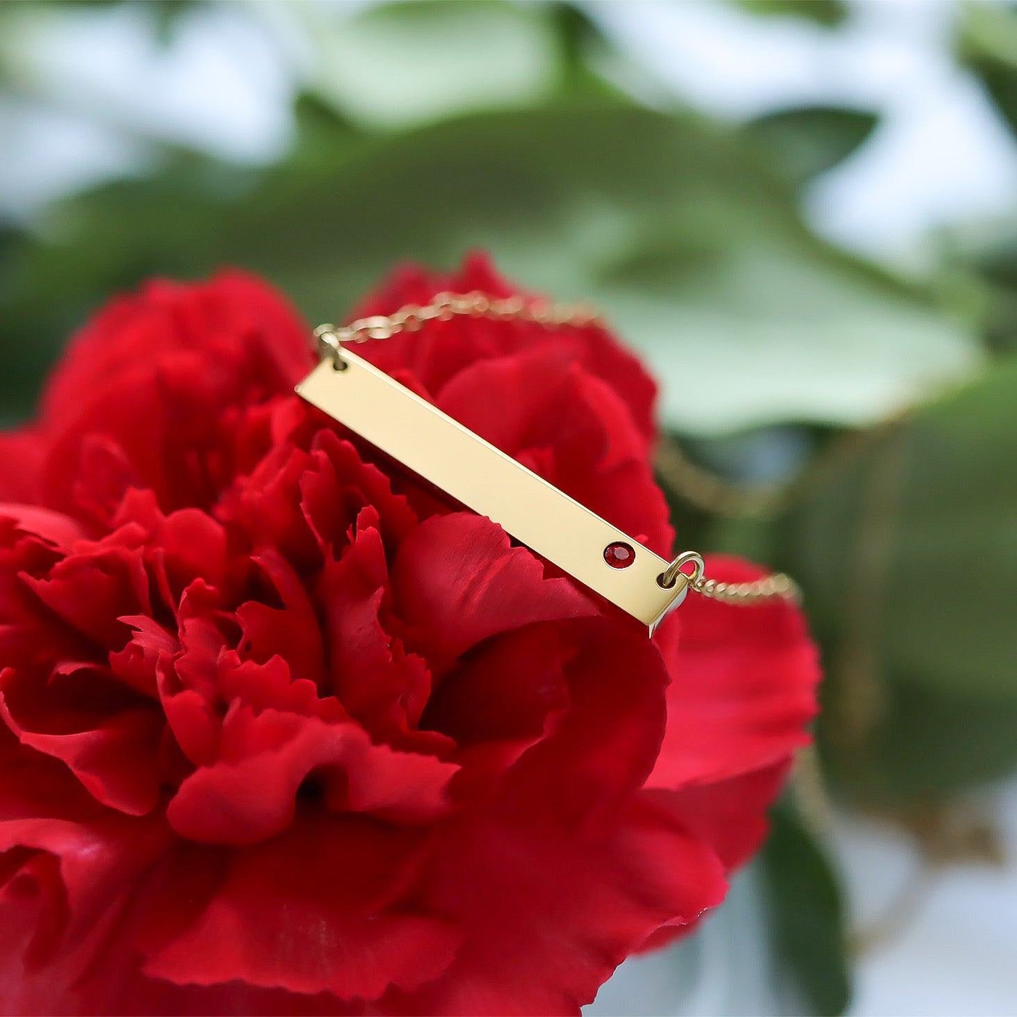 18K Gold PVD Stainless Steel Bar Birthstone Necklace / SBB0319、mySite、dreamappss