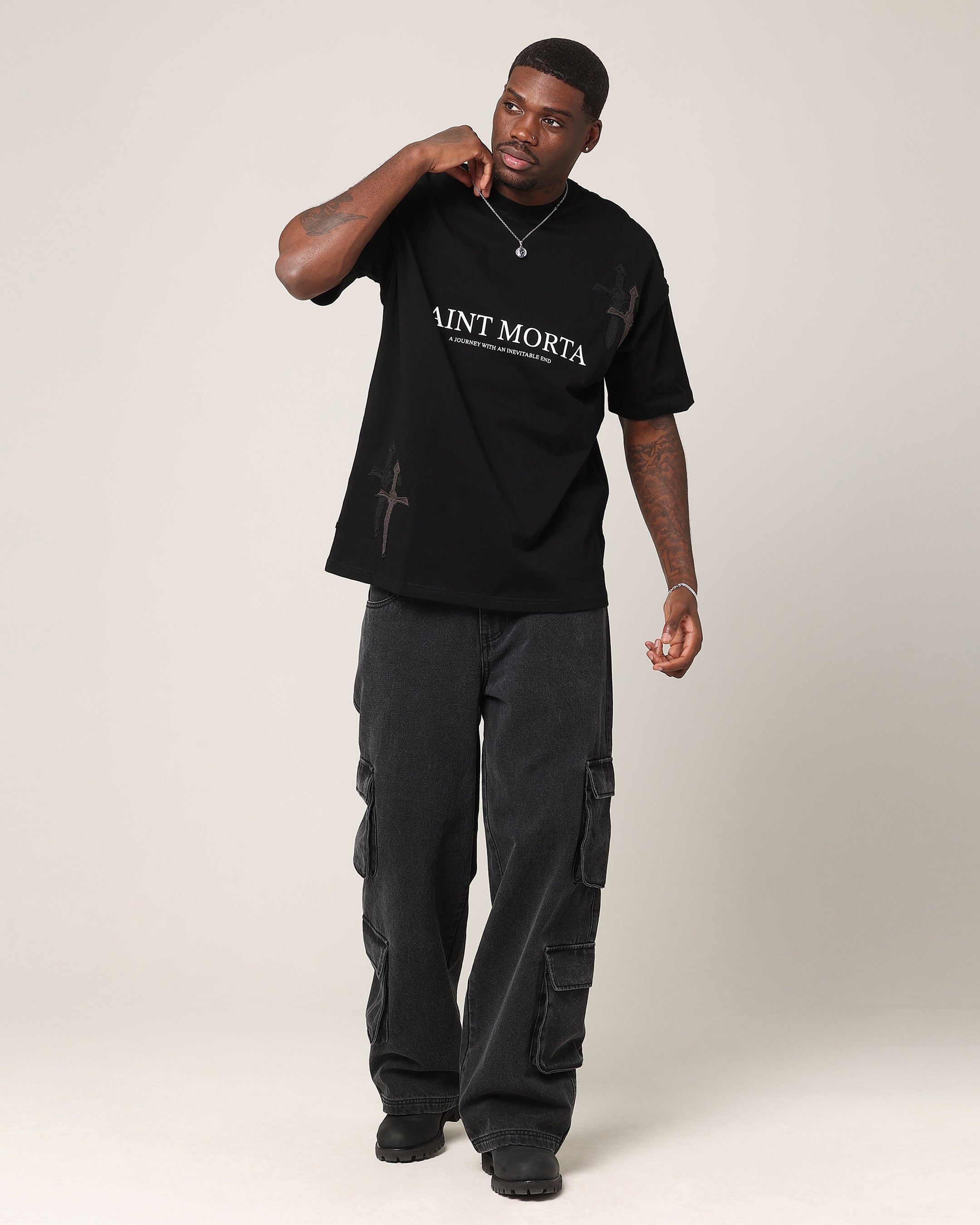 Saint Morta Crossfire Boxy T-Shirt Black、mySite、zt4zffjzw