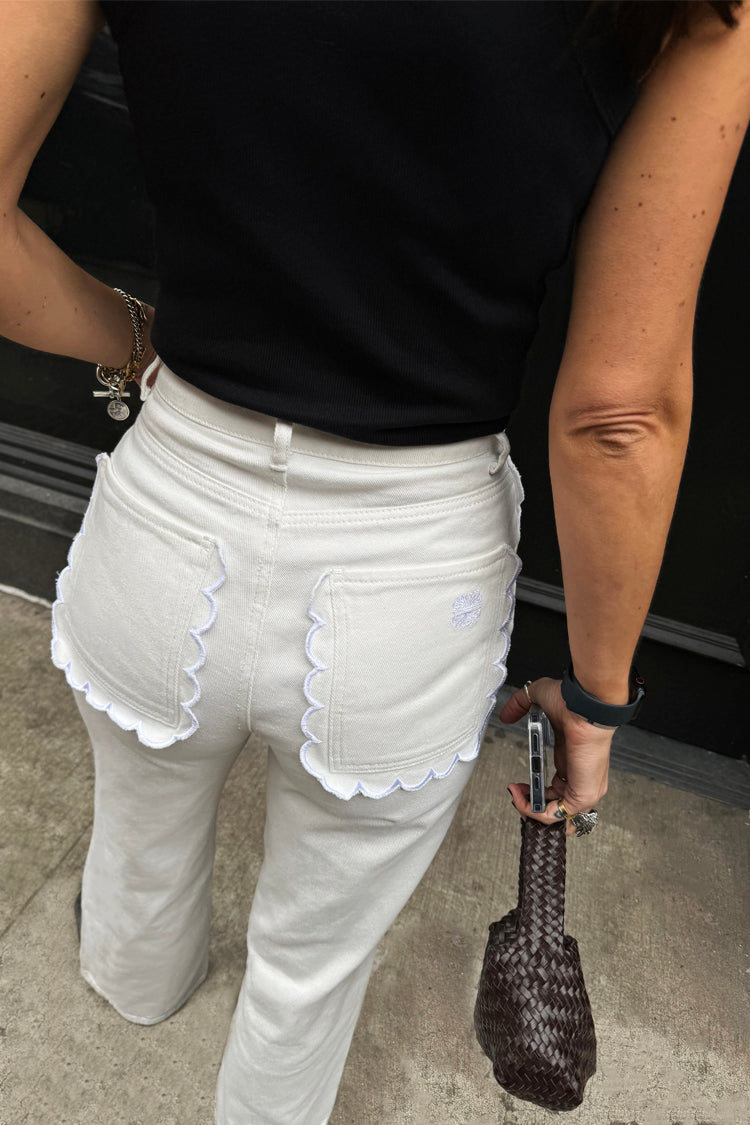 Ecru Scallop Detail Jeans、mySite、solidvoid