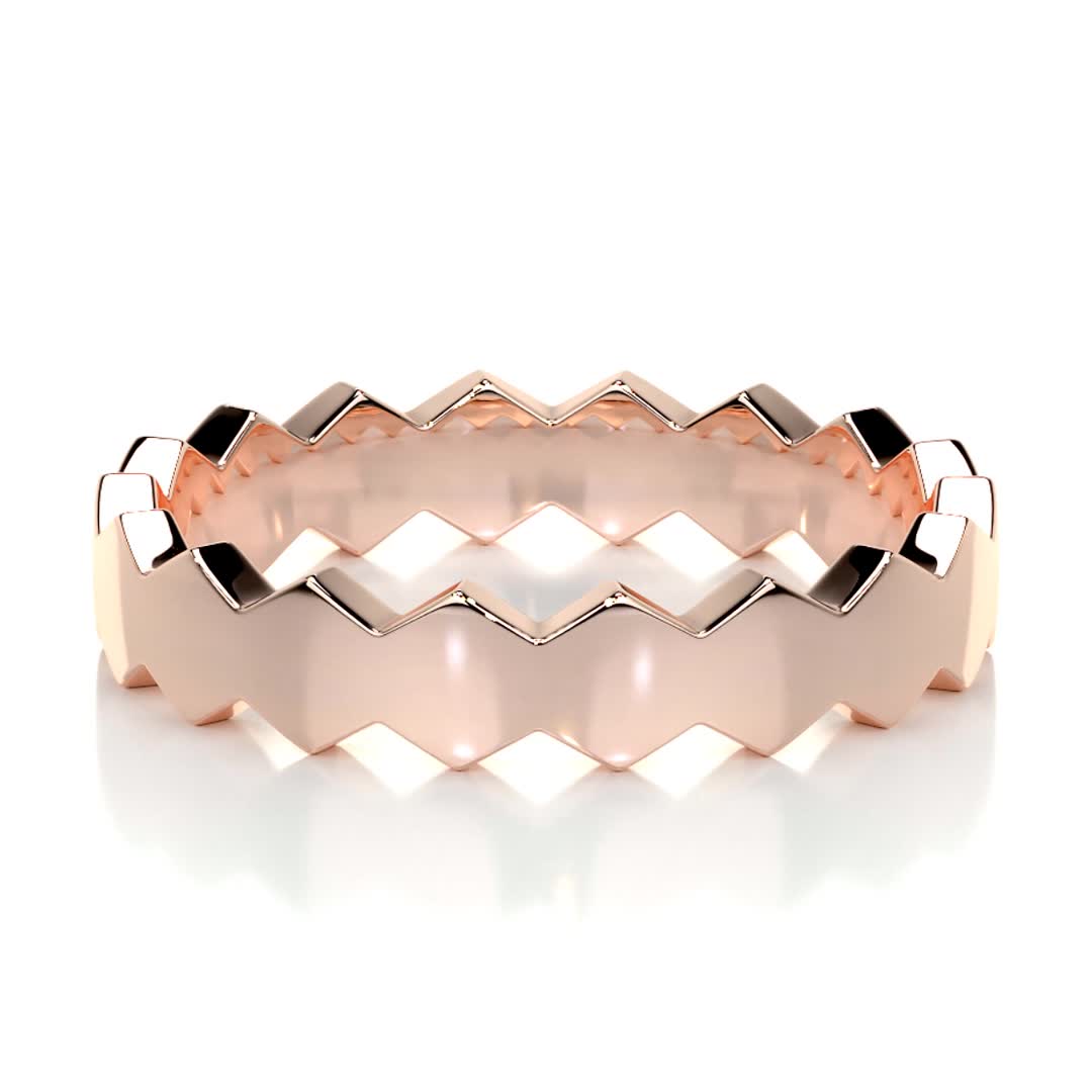 Gilles Men's Wedding Band -14K Rose Gold、mySite、hinf8tx79