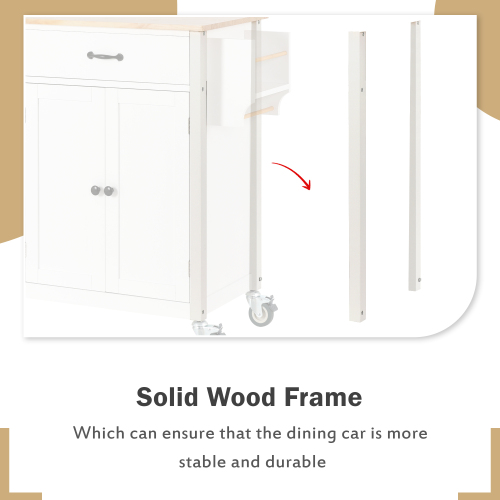 Kitchen Island Cart with Solid Wood Top and Locking Wheels,54.3 Inch Width,4 Door Cabinet and Two Drawers,Spice Rack, Towel Rack (White)、、casual