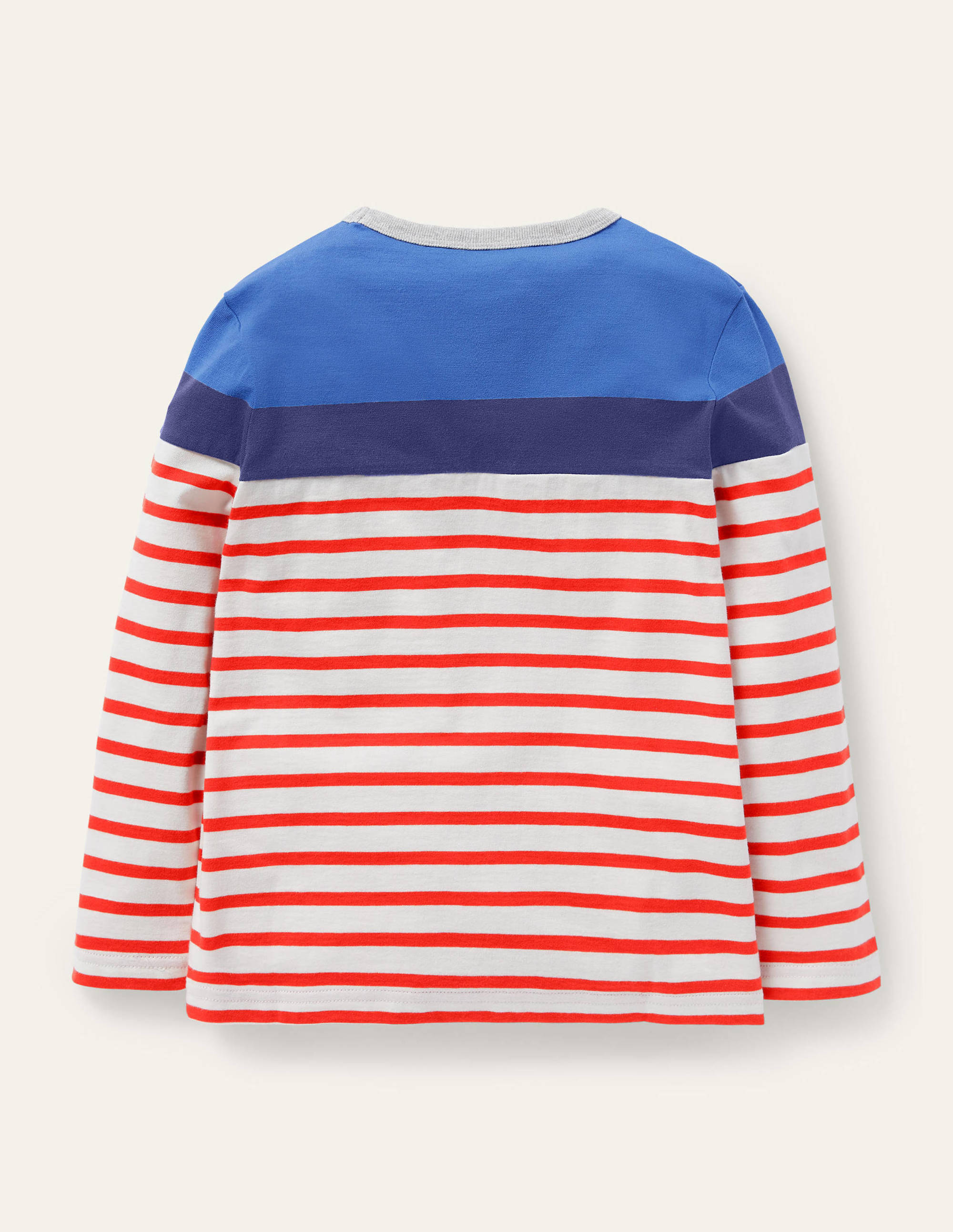  Colourblock Breton T-Shirt-Rocket Red/Elizabethan Blue、mySite、ashleygrahame