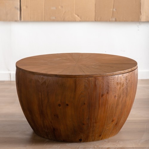 31.50"Vintage Style Bucket Shaped Coffee Table for Office, Dining Room and Living Room(Same SKU:W757P170149)、、xpatfood