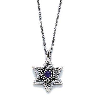 Michal Golan Gold Layered Star of David with Purple Crystal、mySite、topwebapps