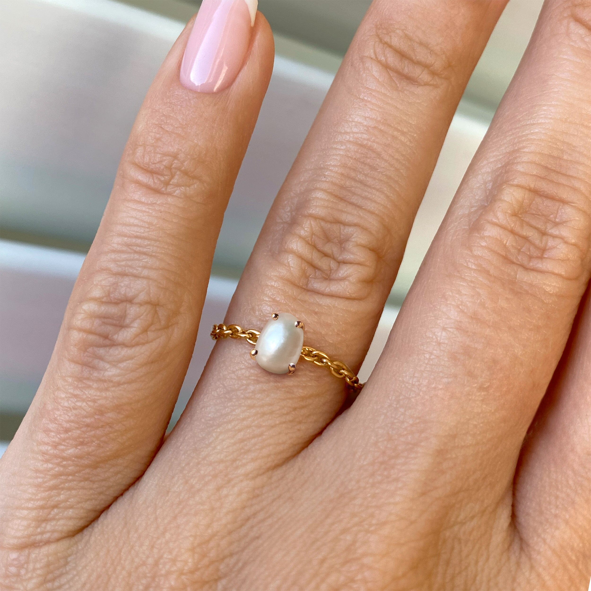 Pearl Adjustable Chain Ring - Wisdom、mySite、hinf8tx79