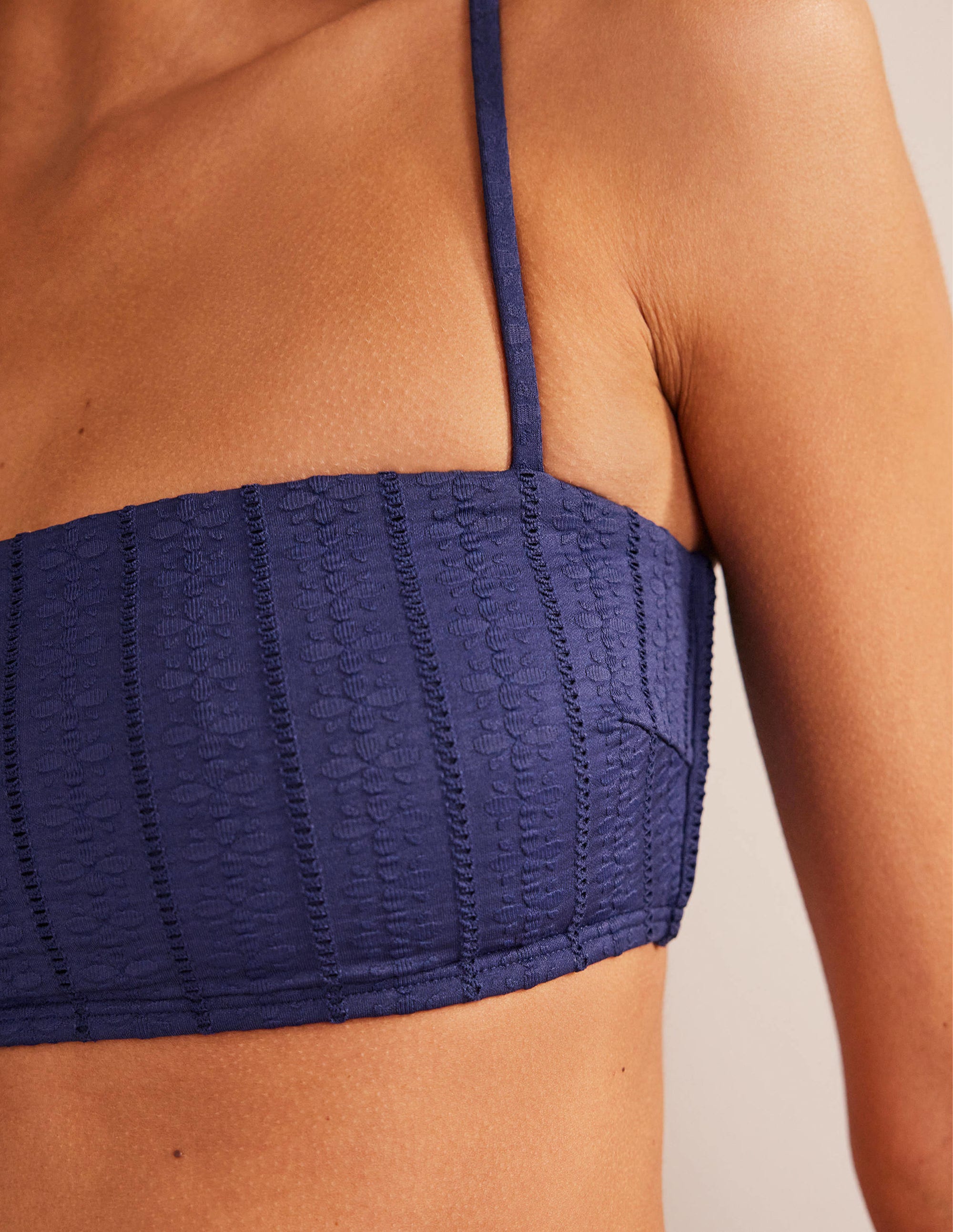  Skinny Strap Bikini Top-Navy Texture、mySite、ashleygrahame