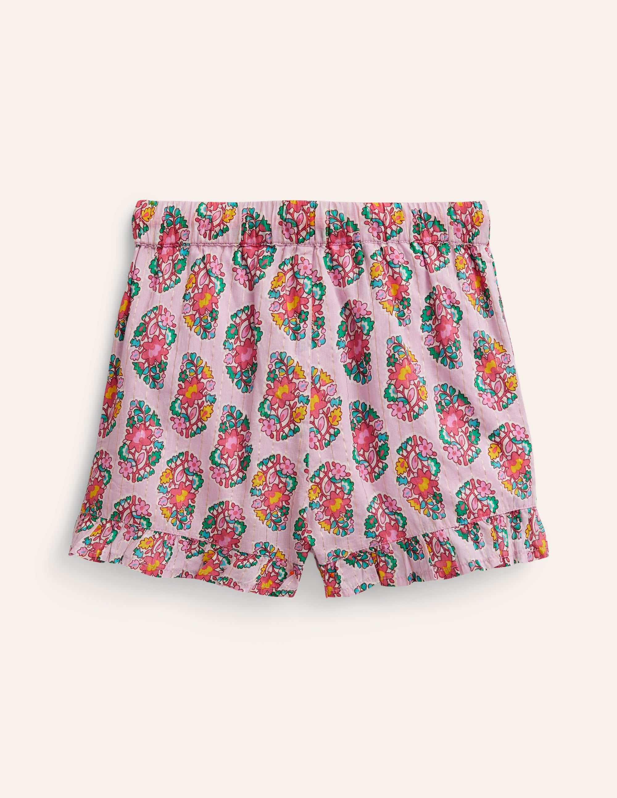  Frill Hem Woven Shorts-Sugared Almond Pink Paisley、mySite、ashleygrahame