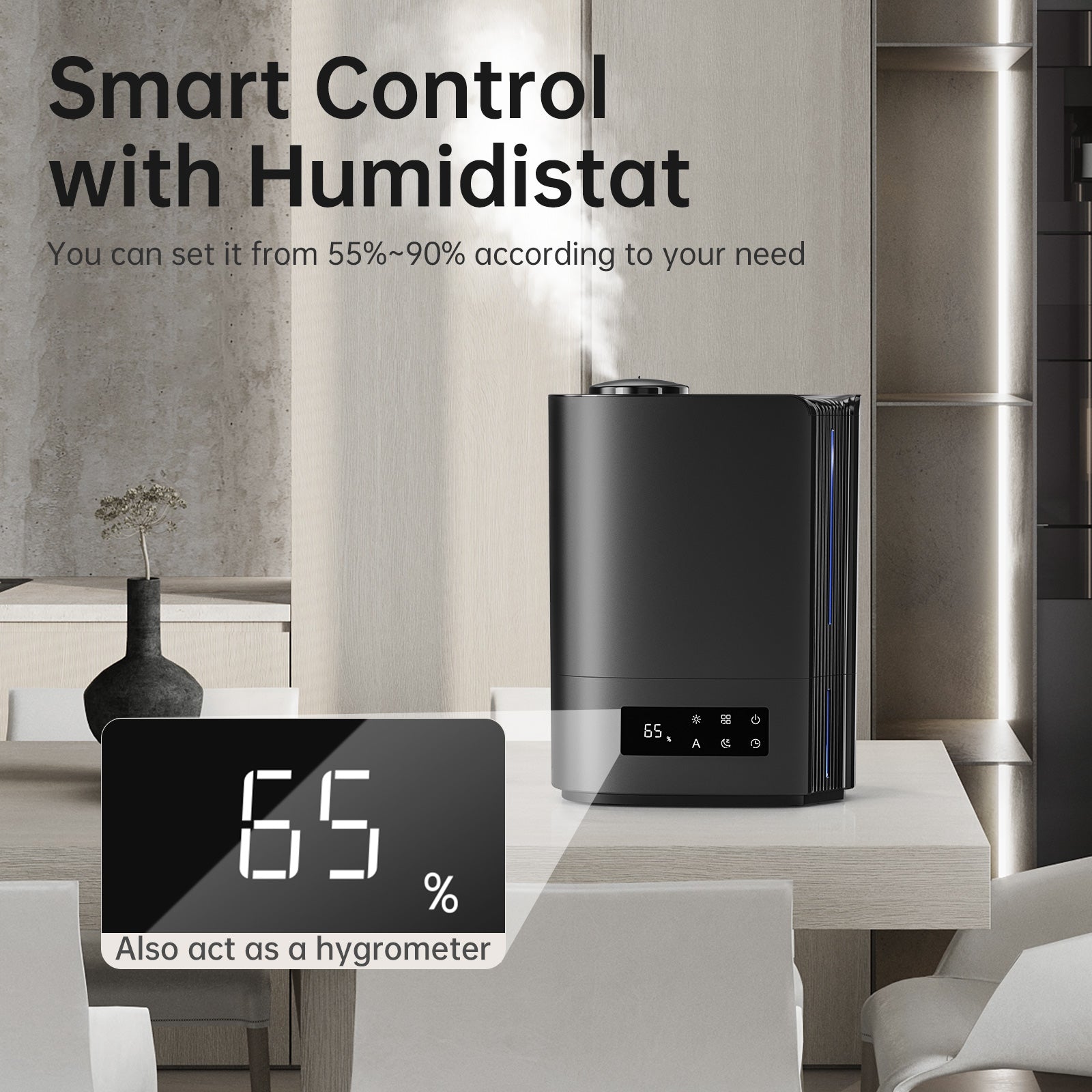 KLOUDIC Top-Fill 6L Cool Mist Large Humidifier for Home Air Vaporizer with Humidistat and Timer、mySite、fannypackpong